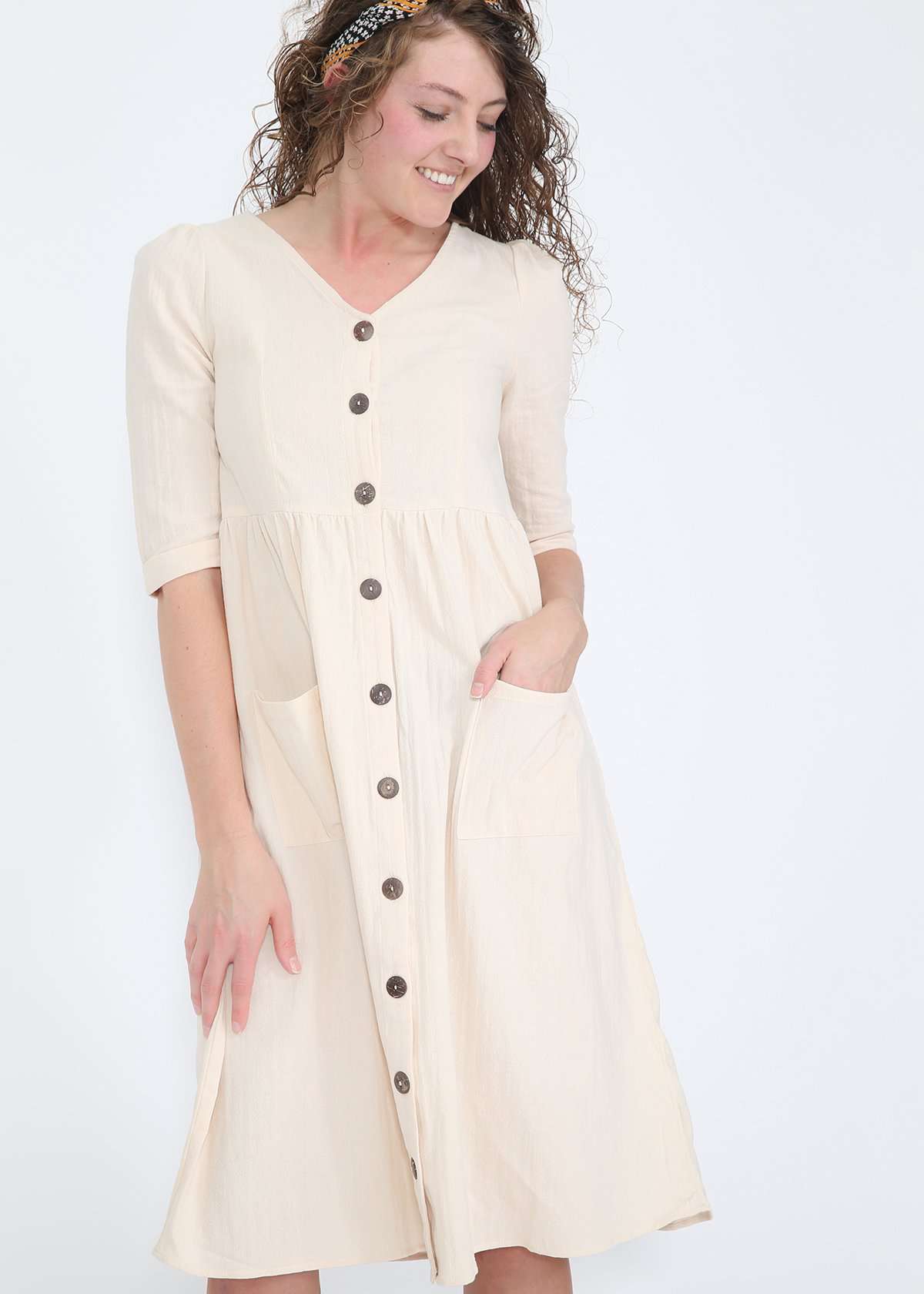 Modest Womens - Button Pocket Midi Dress – Inherit Co.