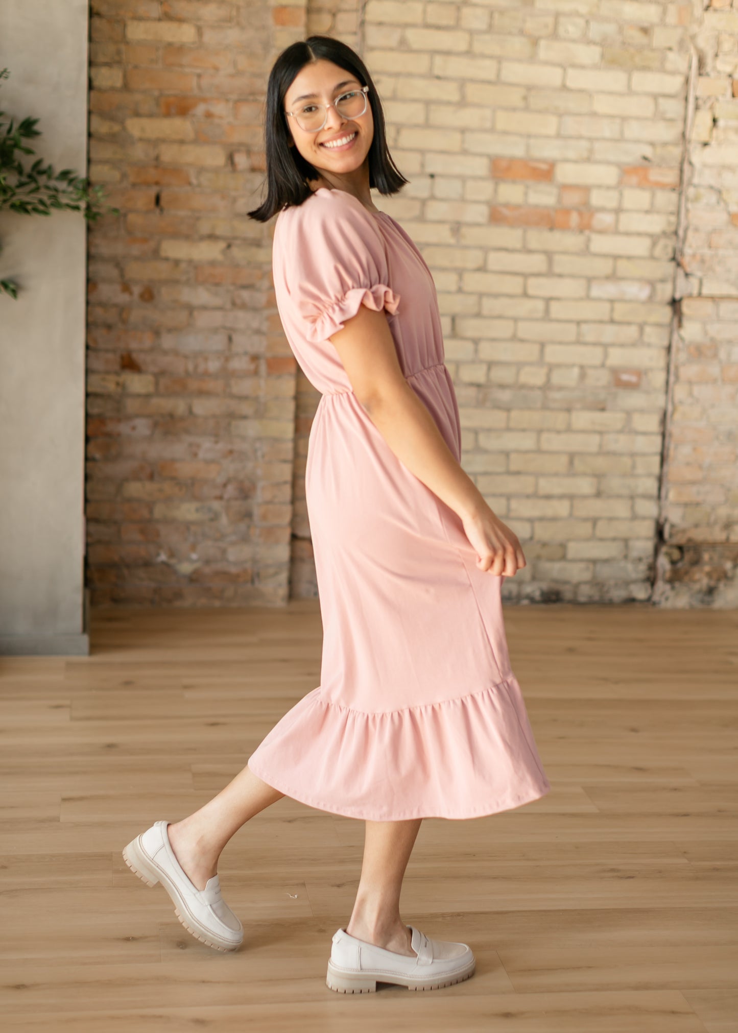 Amy Puff Sleeve Midi Dress