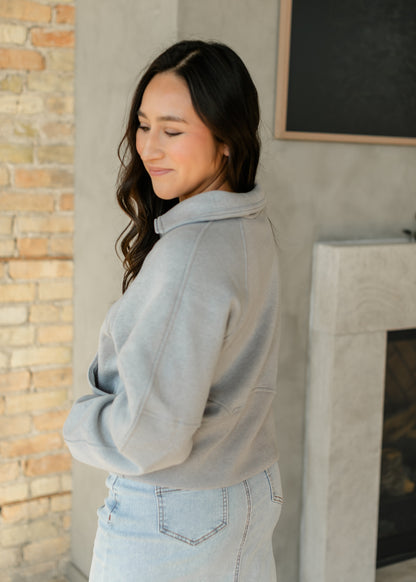 Fleece Half Zip Funnel Neck Sweatshirt