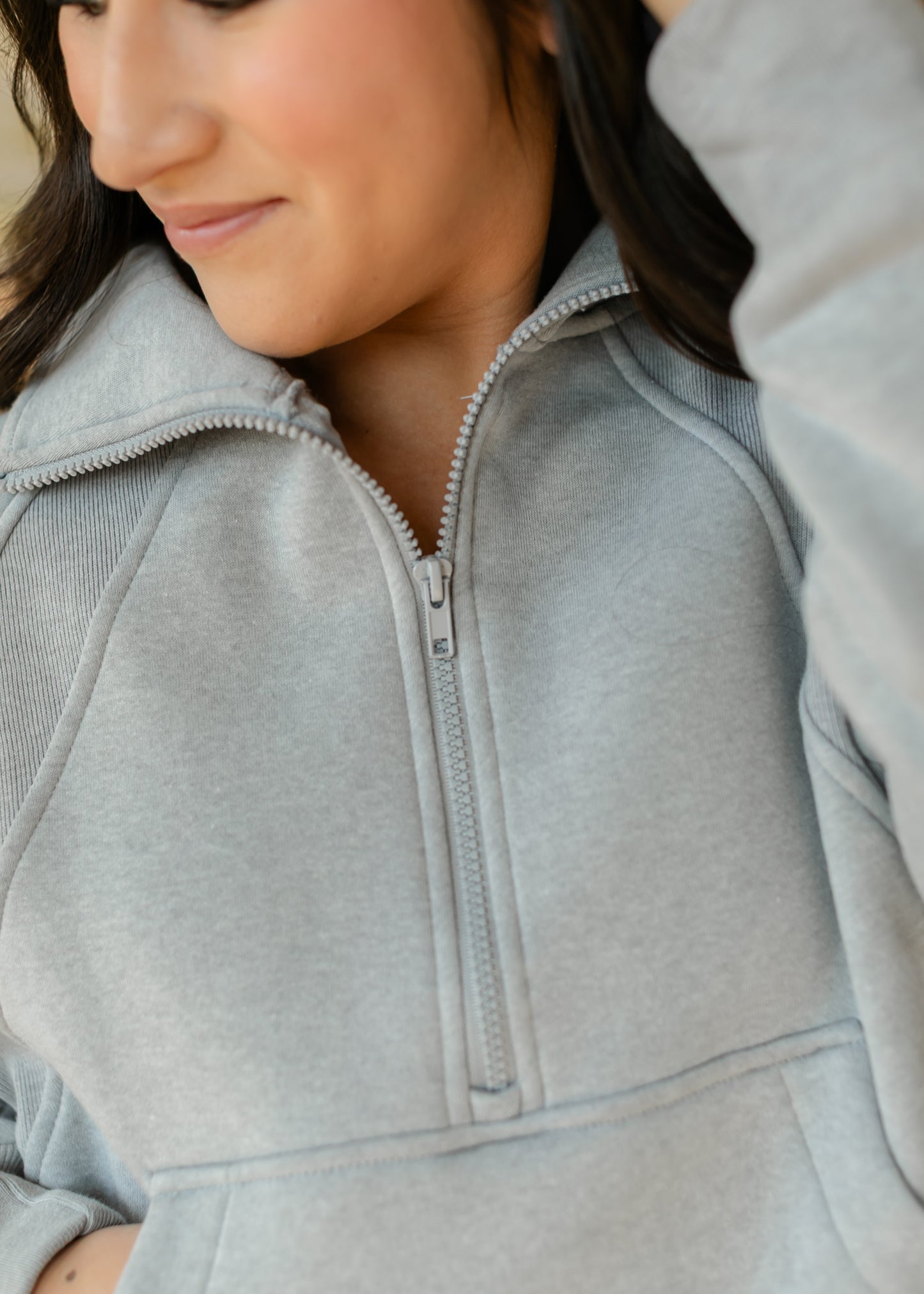 Fleece Half Zip Funnel Neck Sweatshirt