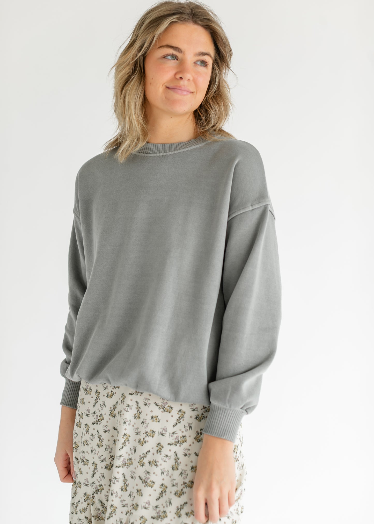 Fleece Oversized Crewneck Sweatshirt