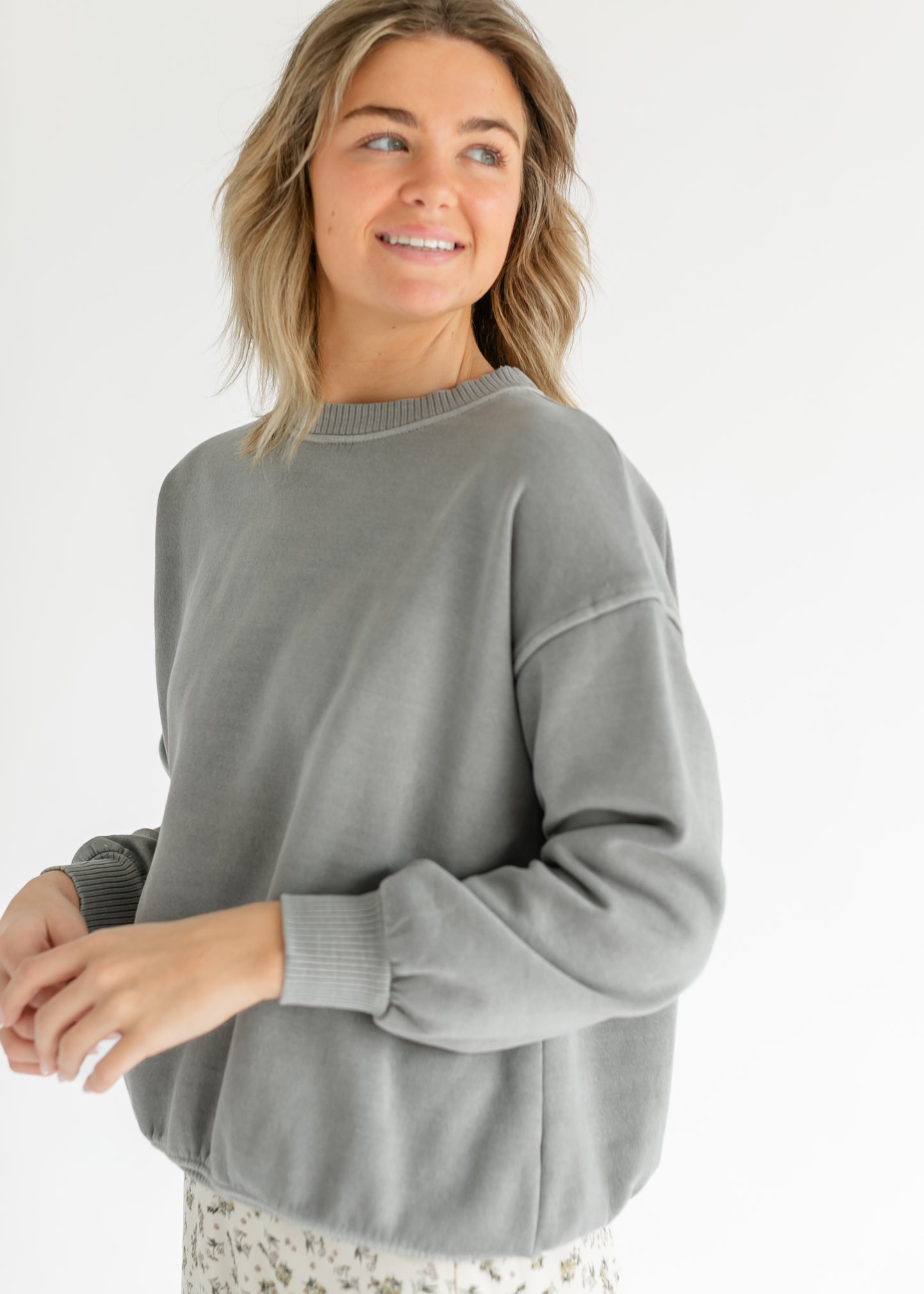 Fleece Oversized Crewneck Sweatshirt