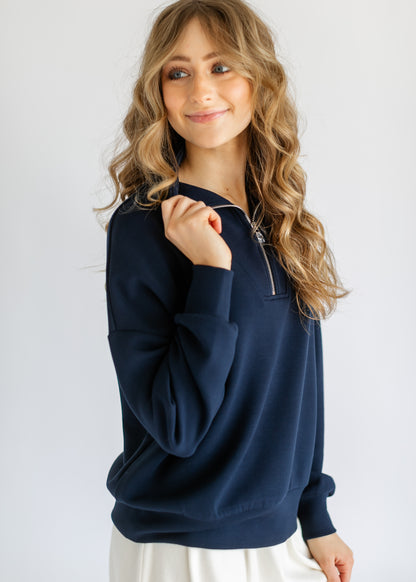 Hawley Half Zip Sweatshirt FF Tops