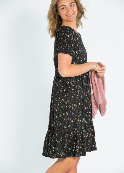 Jess Smocked Short Sleeve Midi Dress