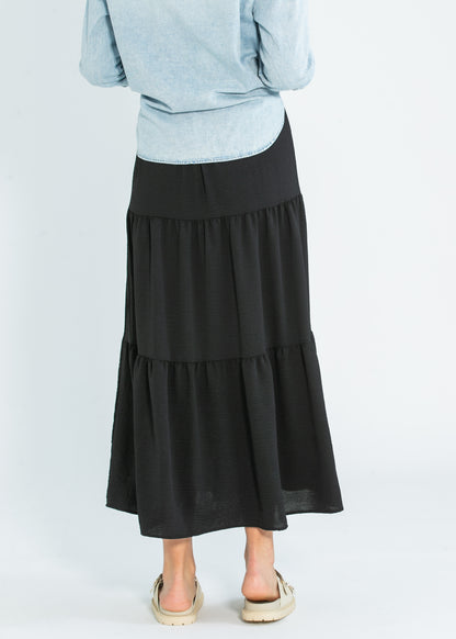 Jill Stretch Waist Tiered Maxi Skirt