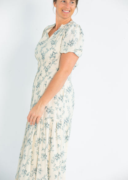 Katrina Half Sleeve Floral Maxi Dress