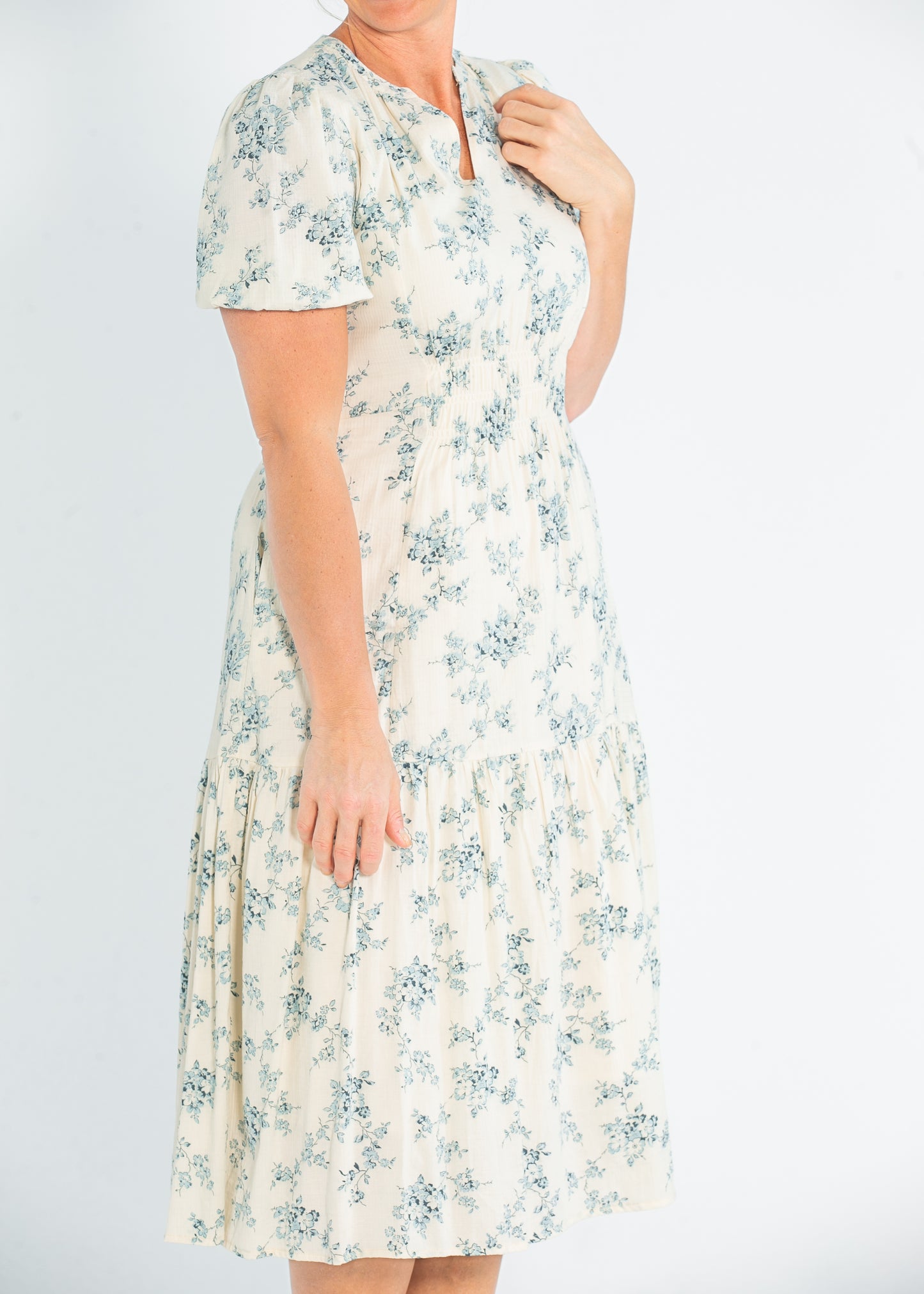 Katrina Half Sleeve Floral Maxi Dress