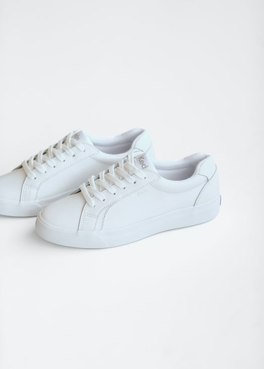 Keds® Pursuit White Leather Lace Up Sneaker