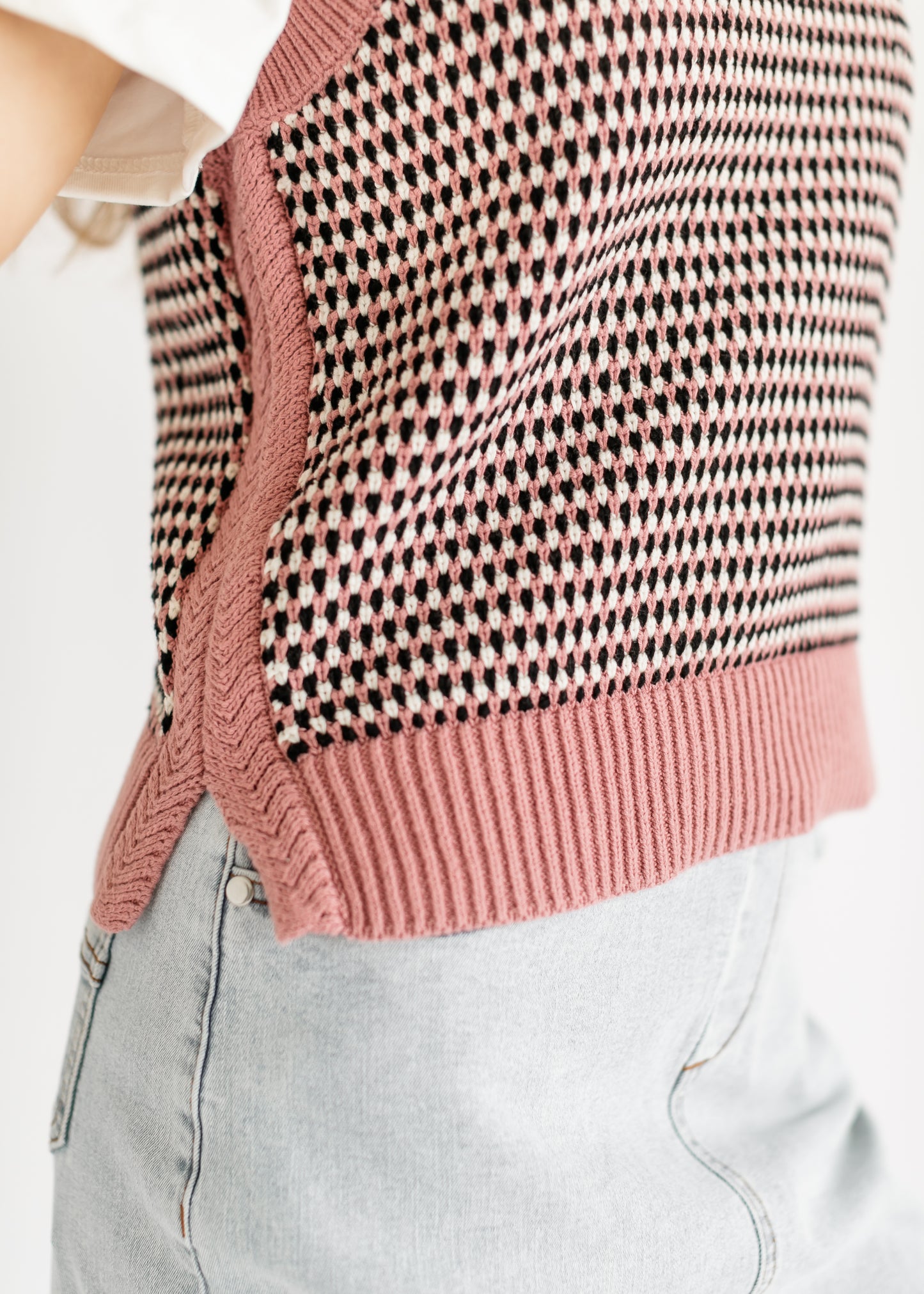 Knowles Textured Knit Vest FF Tops