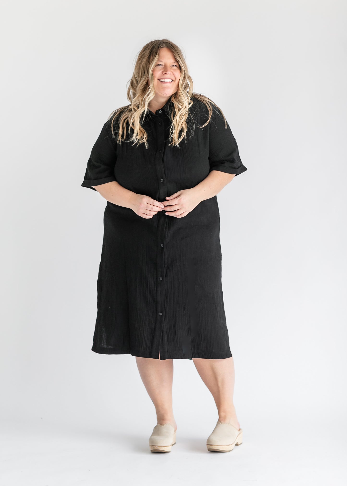 Rosella Cotton Gauze Button Down Dress