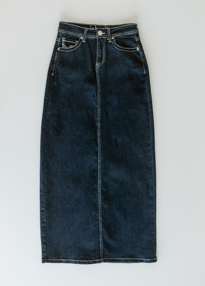 Stella Dark Wash Maxi Denim Skirt