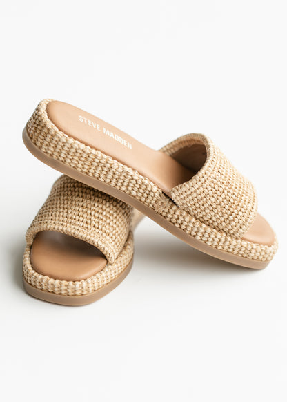 Steve Madden® Boardwalk Beachy Raffia Slide Sandals