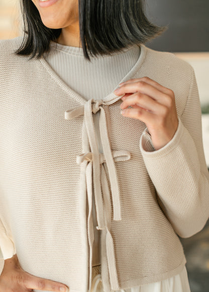 Tie Front Sweater Knit Cardigan