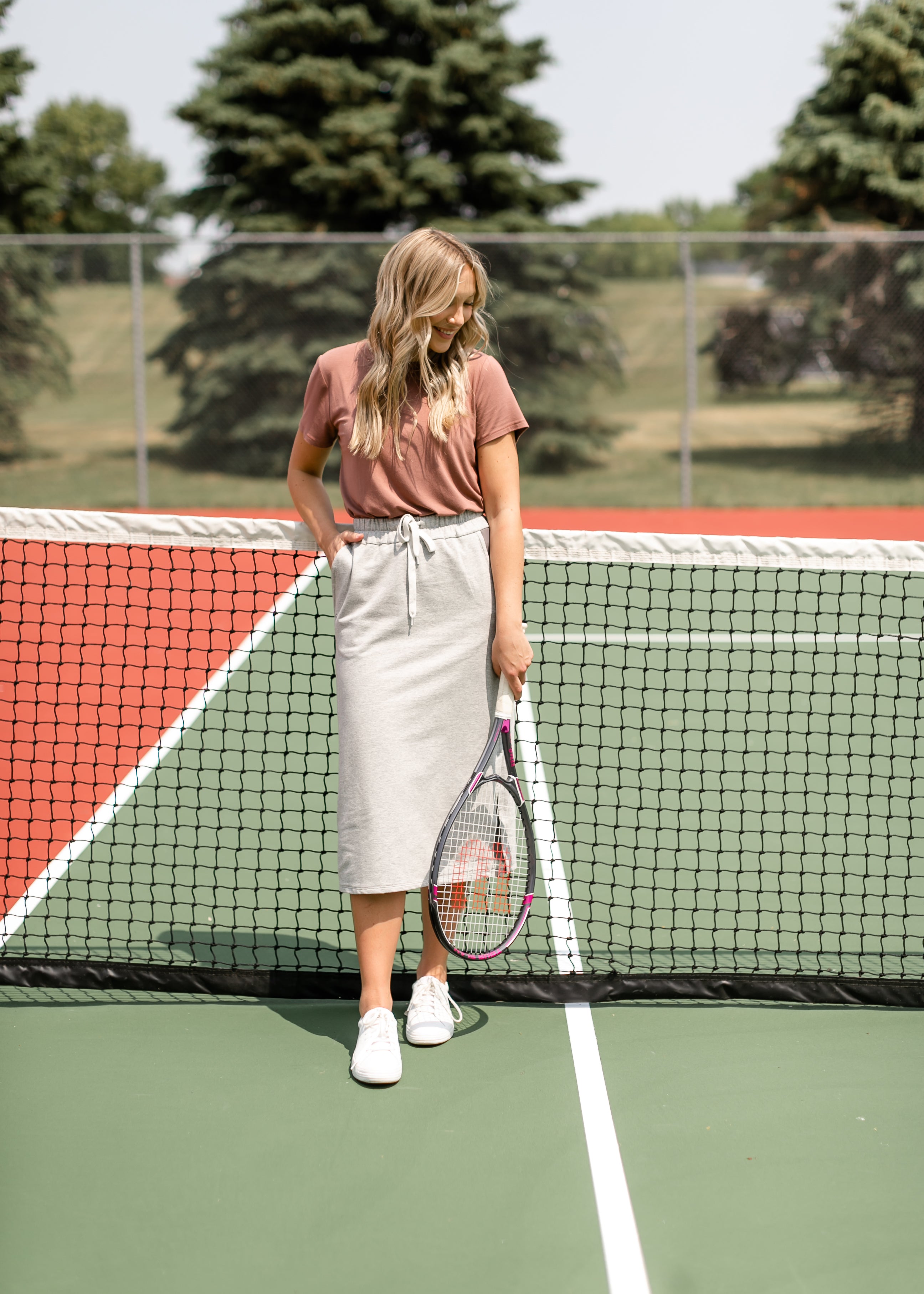 Sport knit shop midi skirt