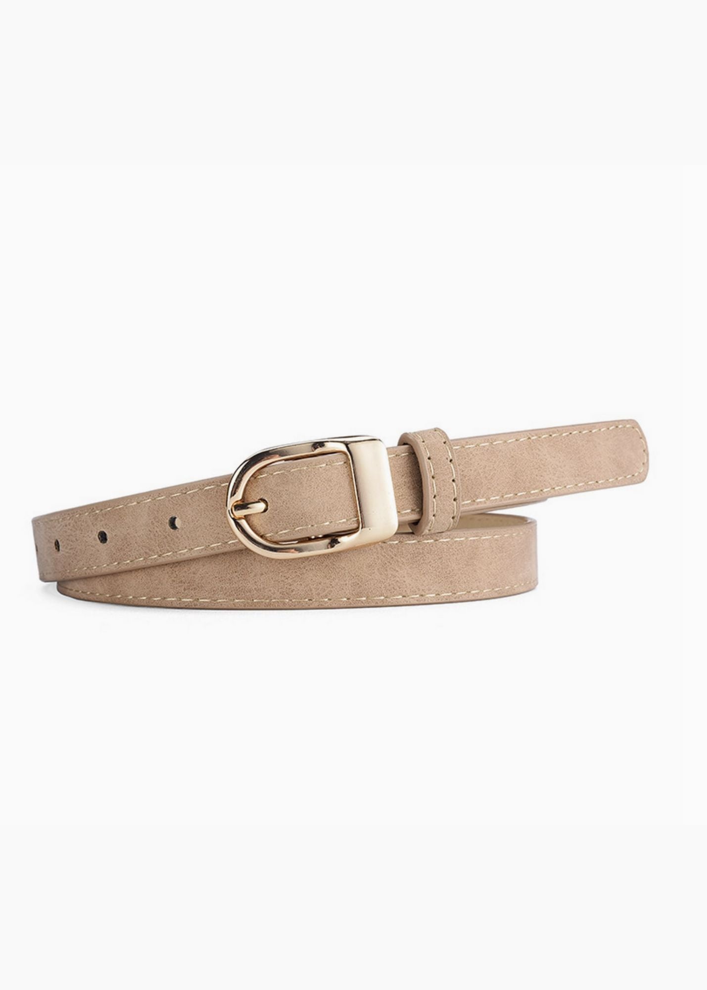 Adjustable Frosted Gold Detail Belt Accessories Camel