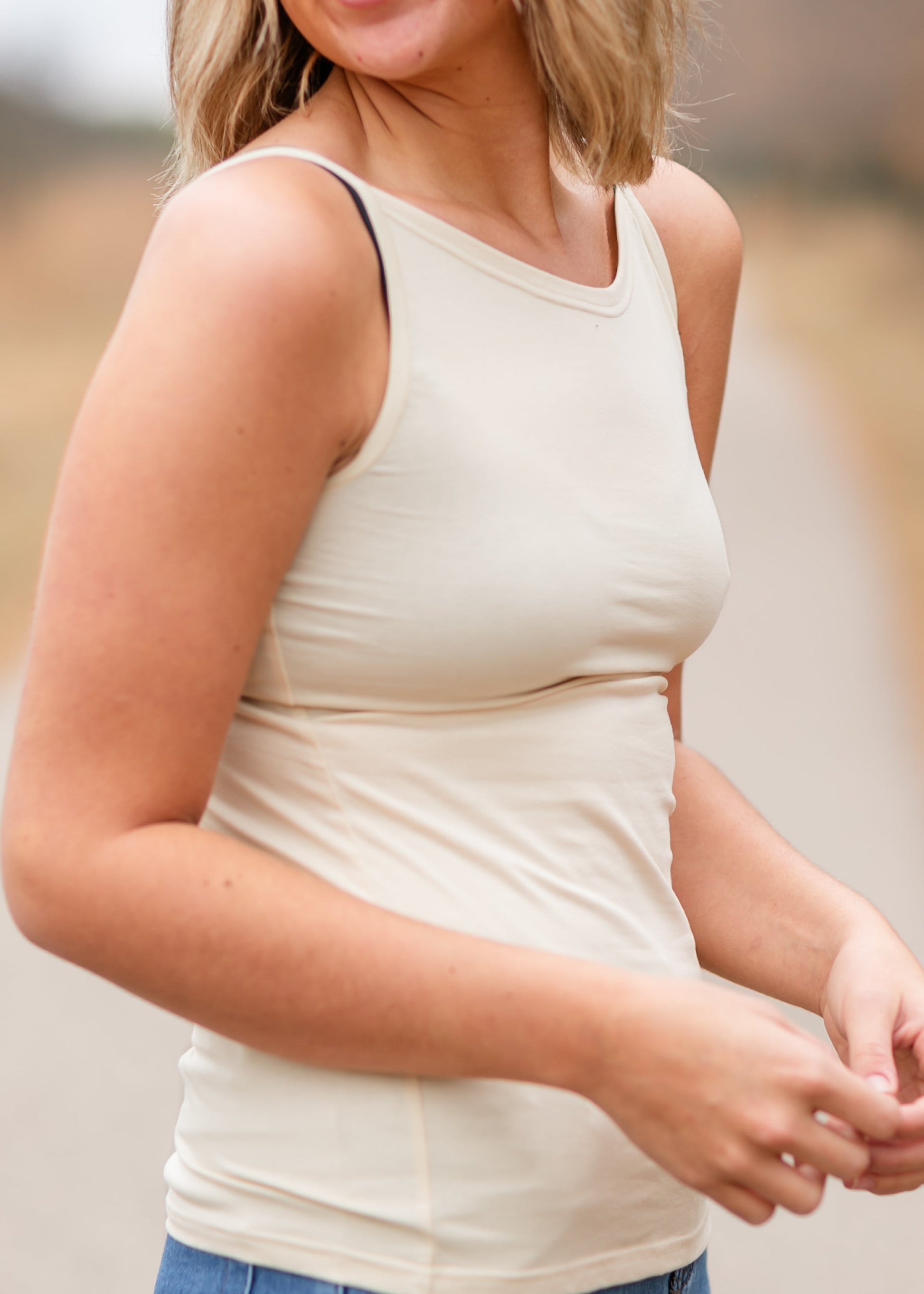 Adjustable Layering Cami Cream IC Tops