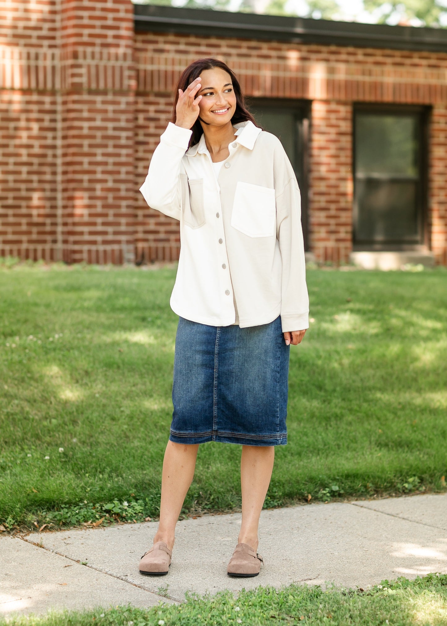 All Day Colorblock Shacket FF Tops