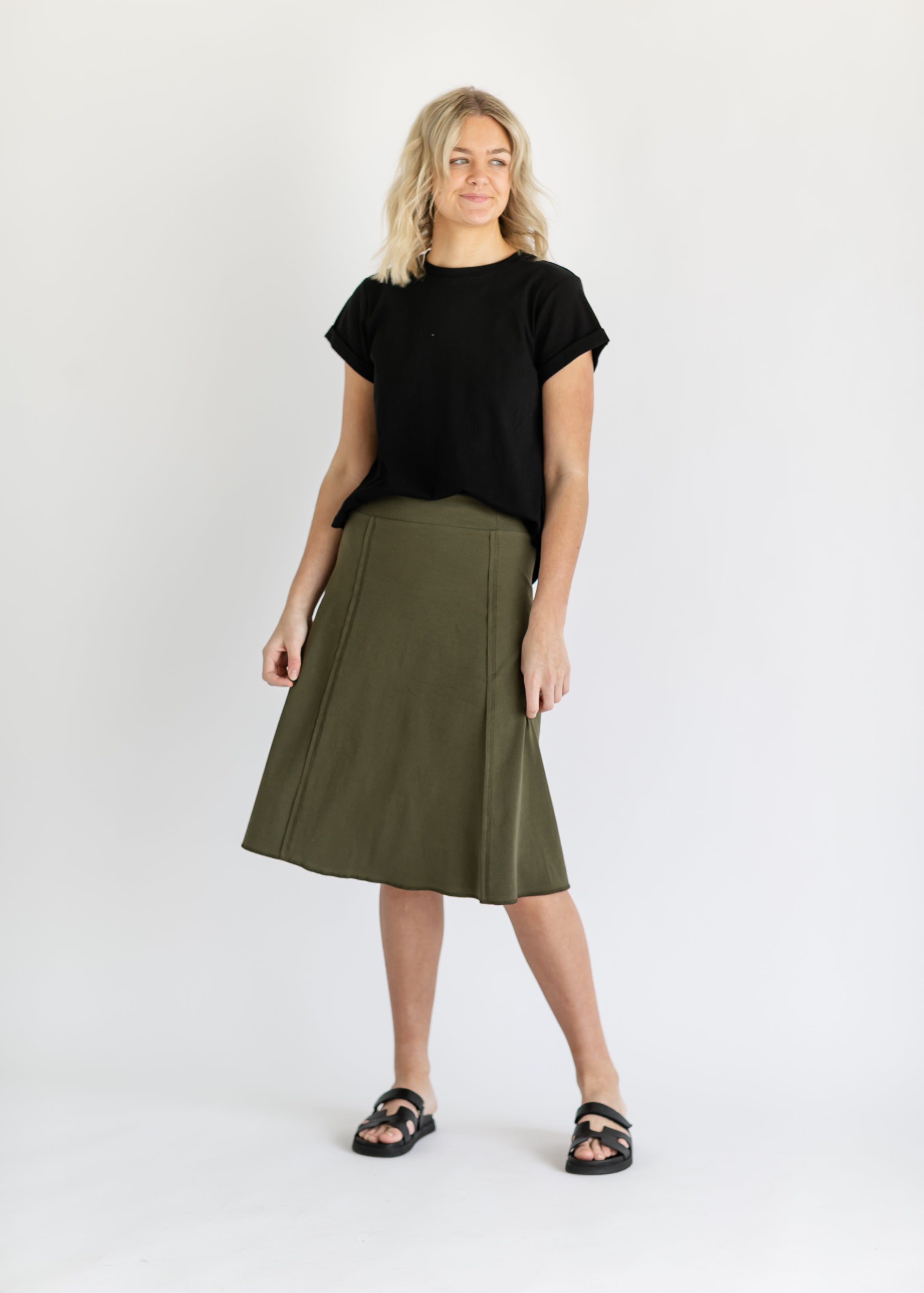 Knit midi skirt best sale