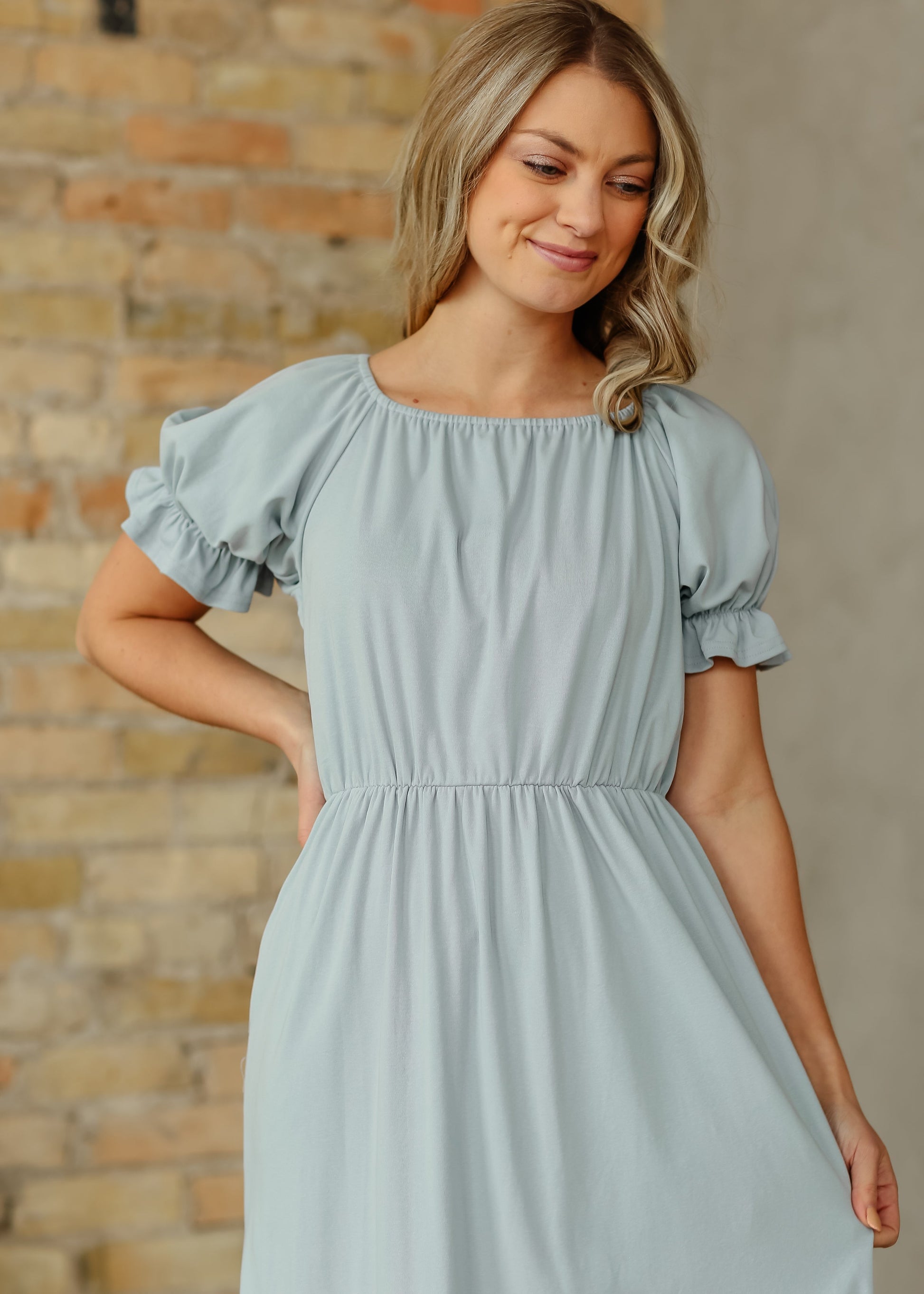 Amy Puff Sleeve Midi Dress IC Dresses