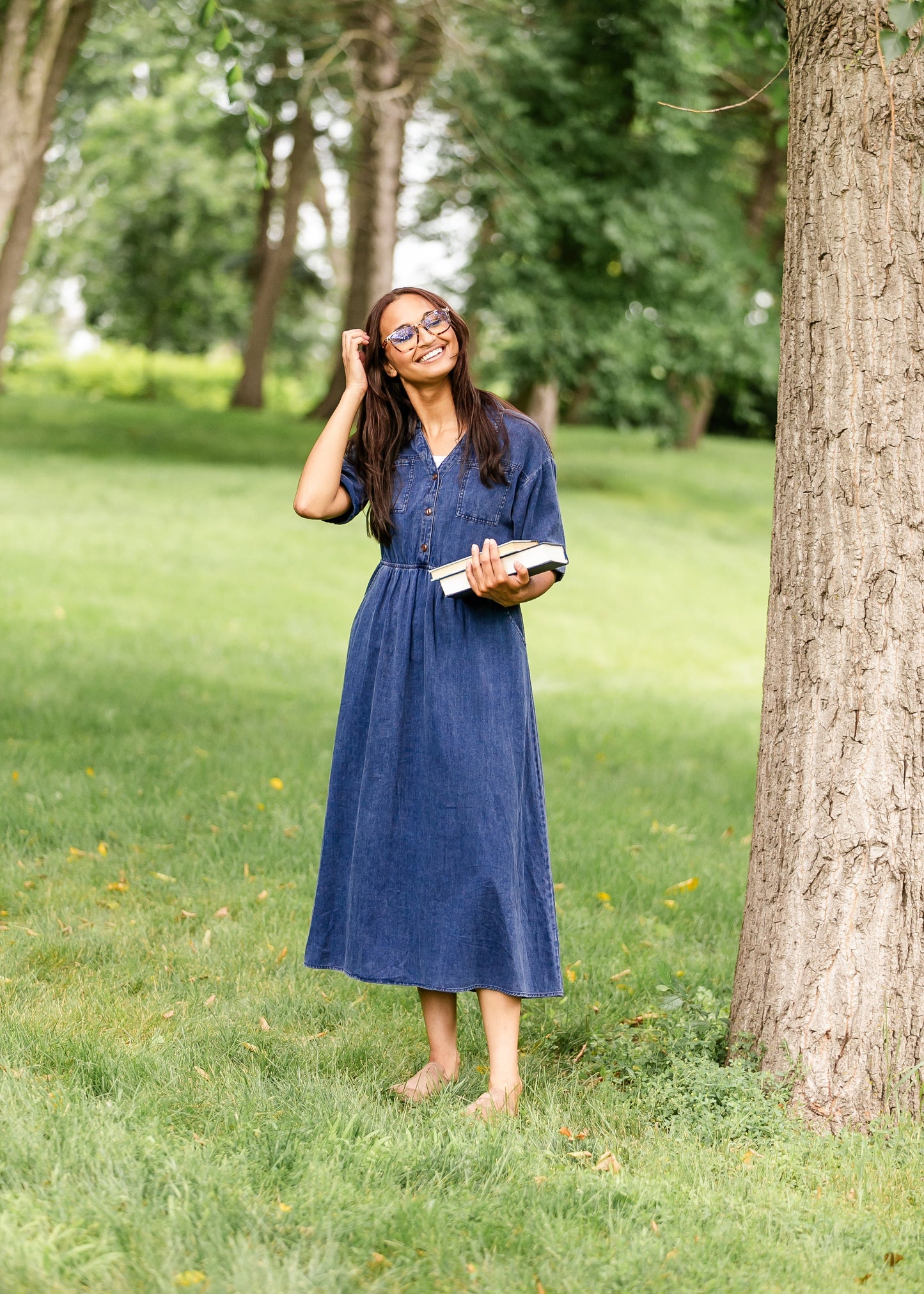 Aspen Denim Button Up Maxi Dress FF Dresses