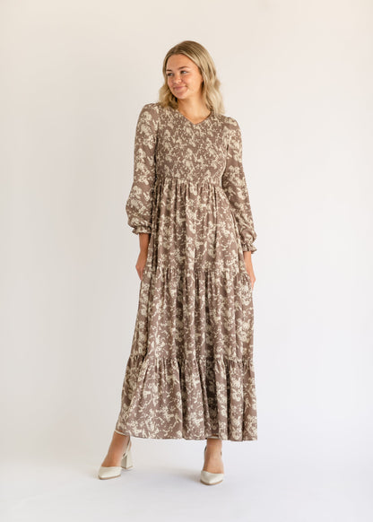 Aurora Floral Long Sleeve Maxi Dress IC Dresses