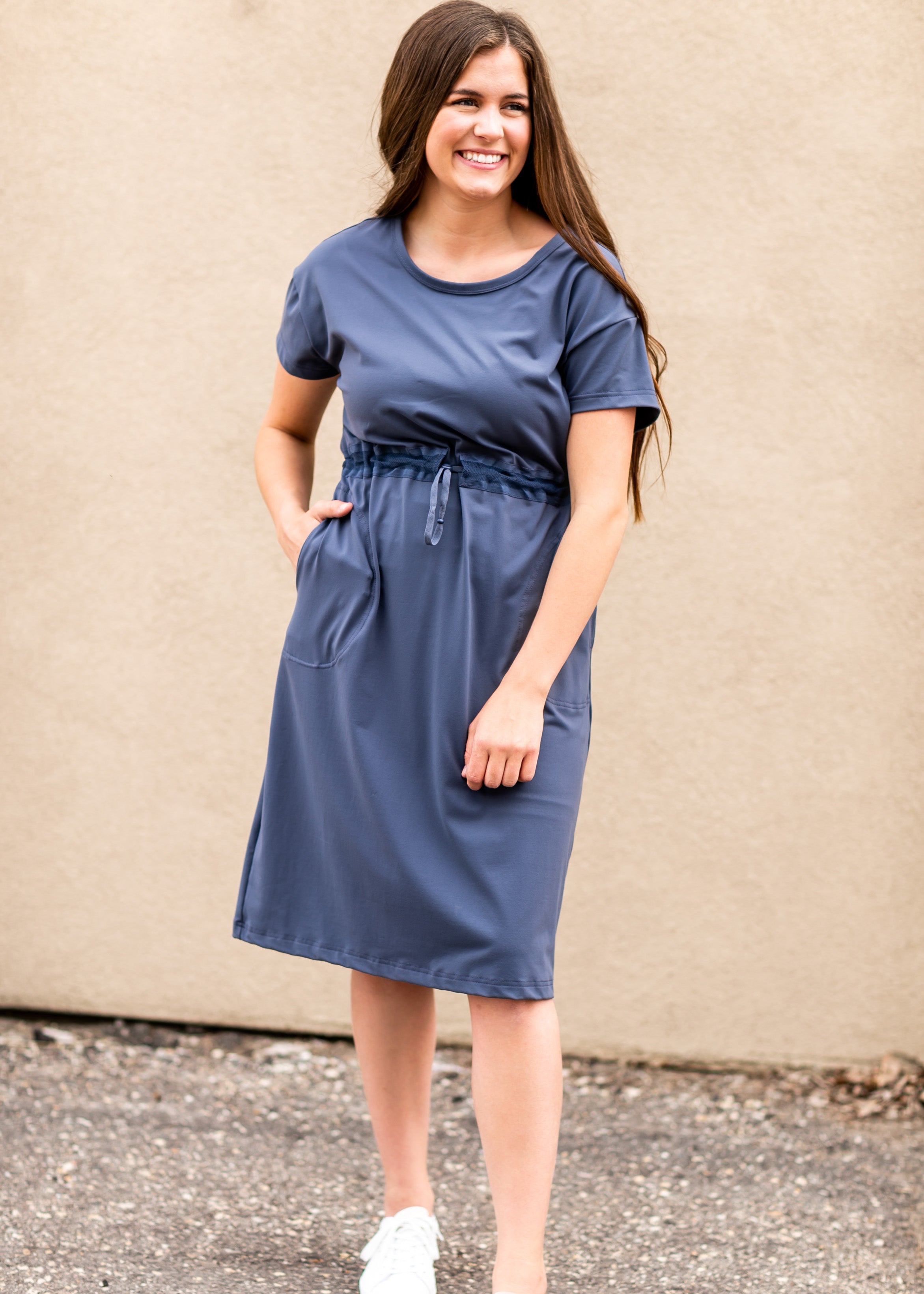 Cinched waist t shirt 2024 dress