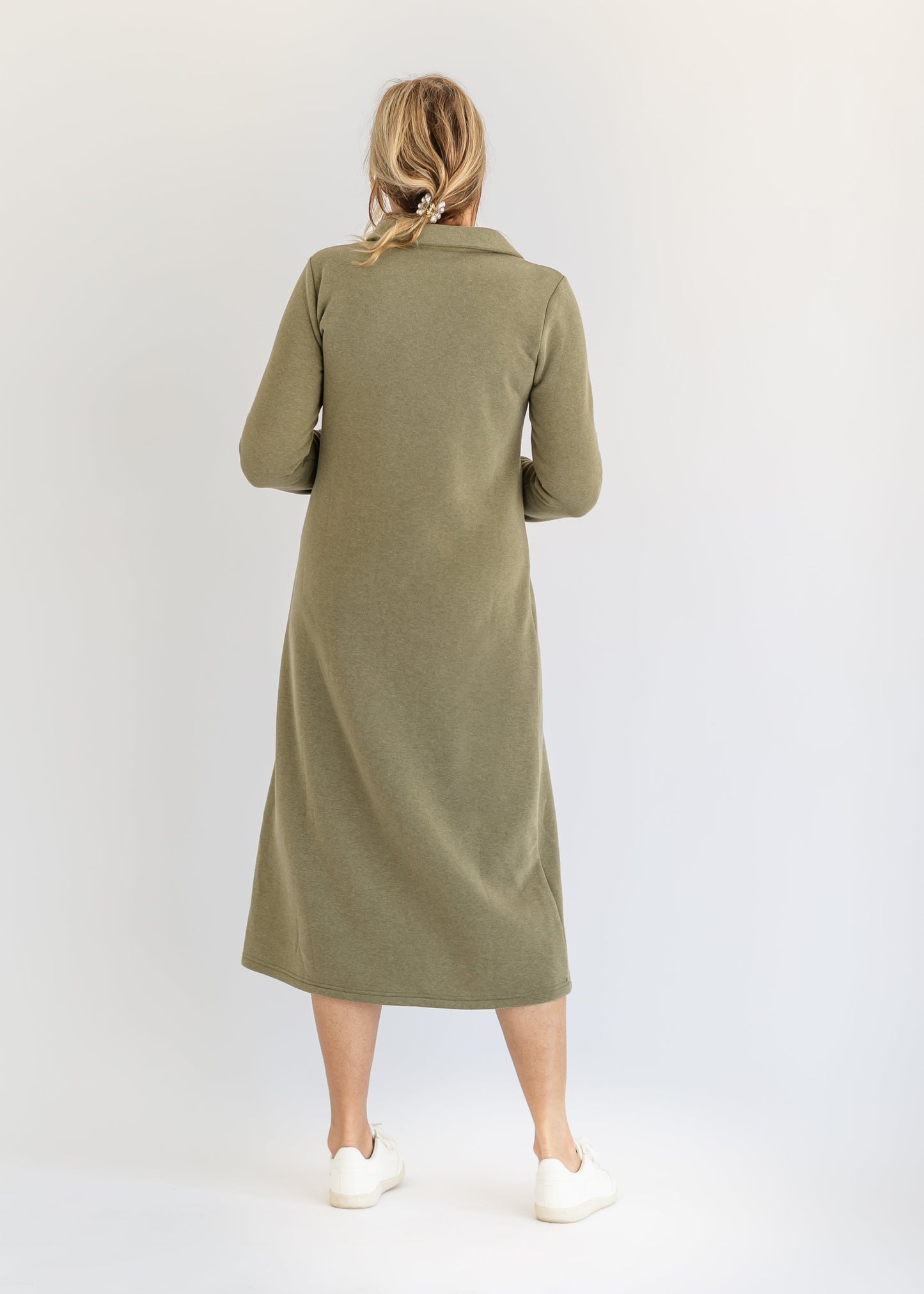 Bexlie V-neck Collar Sweatshirt Dress FF Dresses