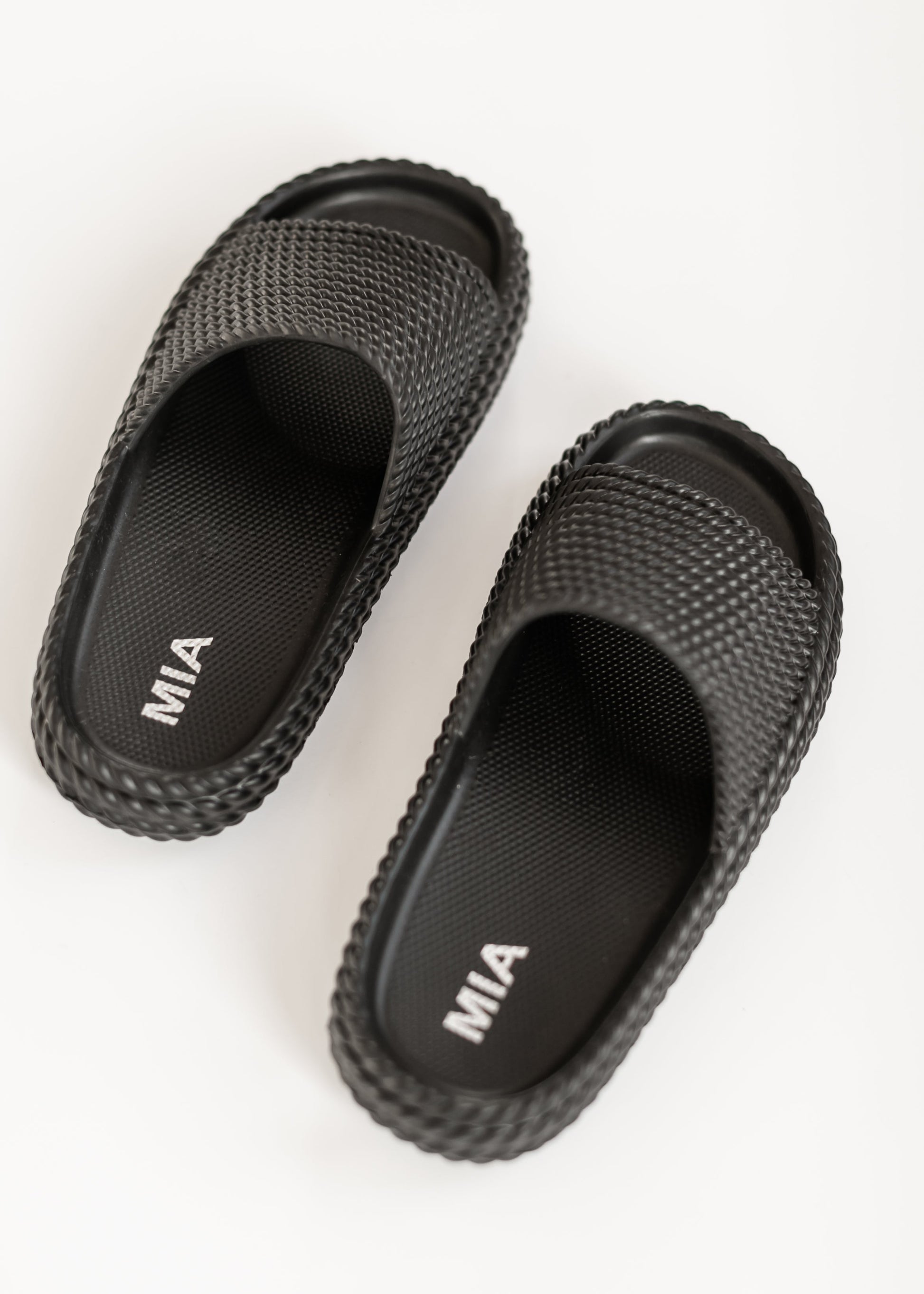 Black Platform Cushioned Slide Sandal Shoes