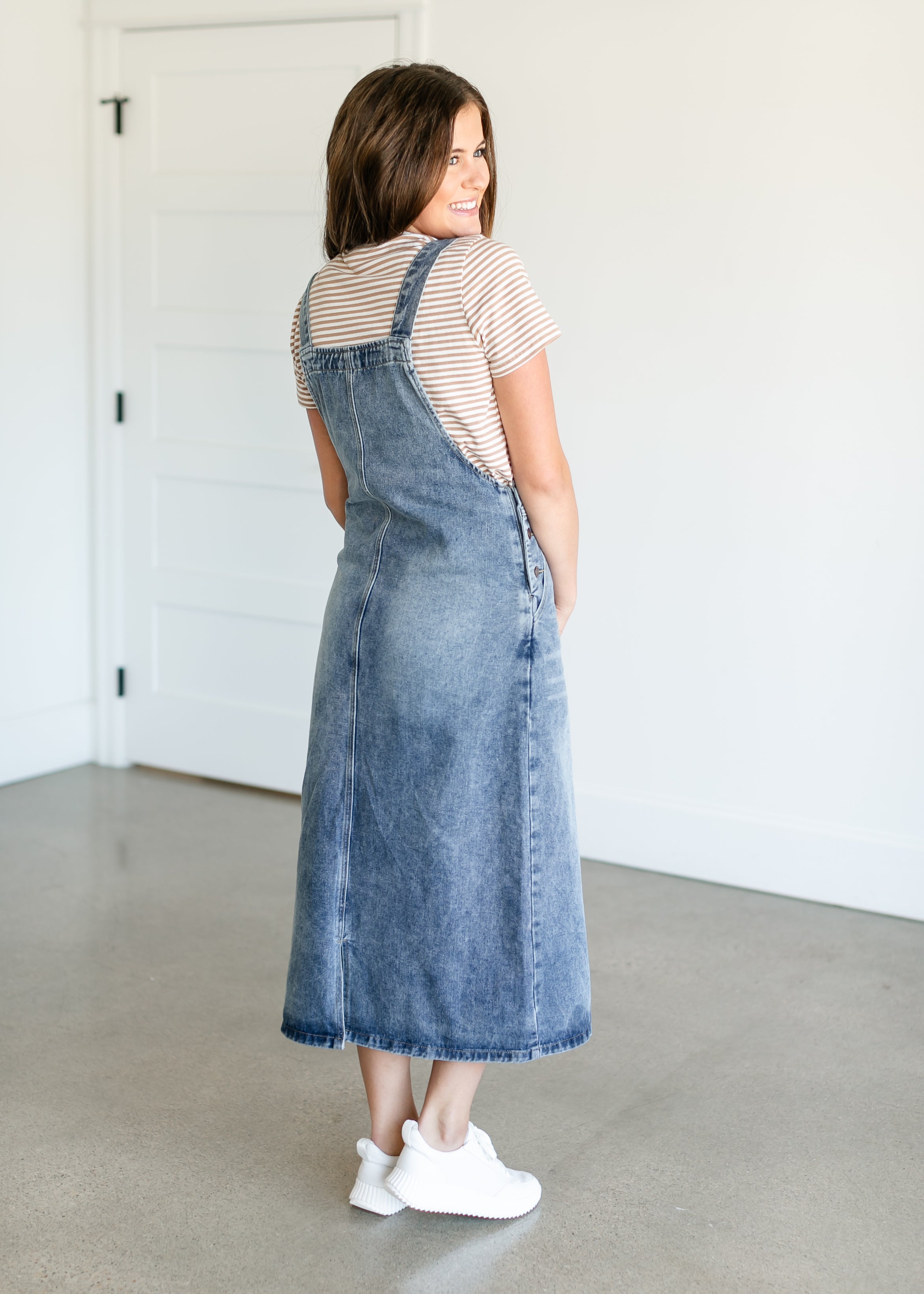 Buy Flygo Women's Elegant Ankle Length Long Denim Jeans Jumpers Overall  Pinafore Dress Skirt Online at desertcartINDIA