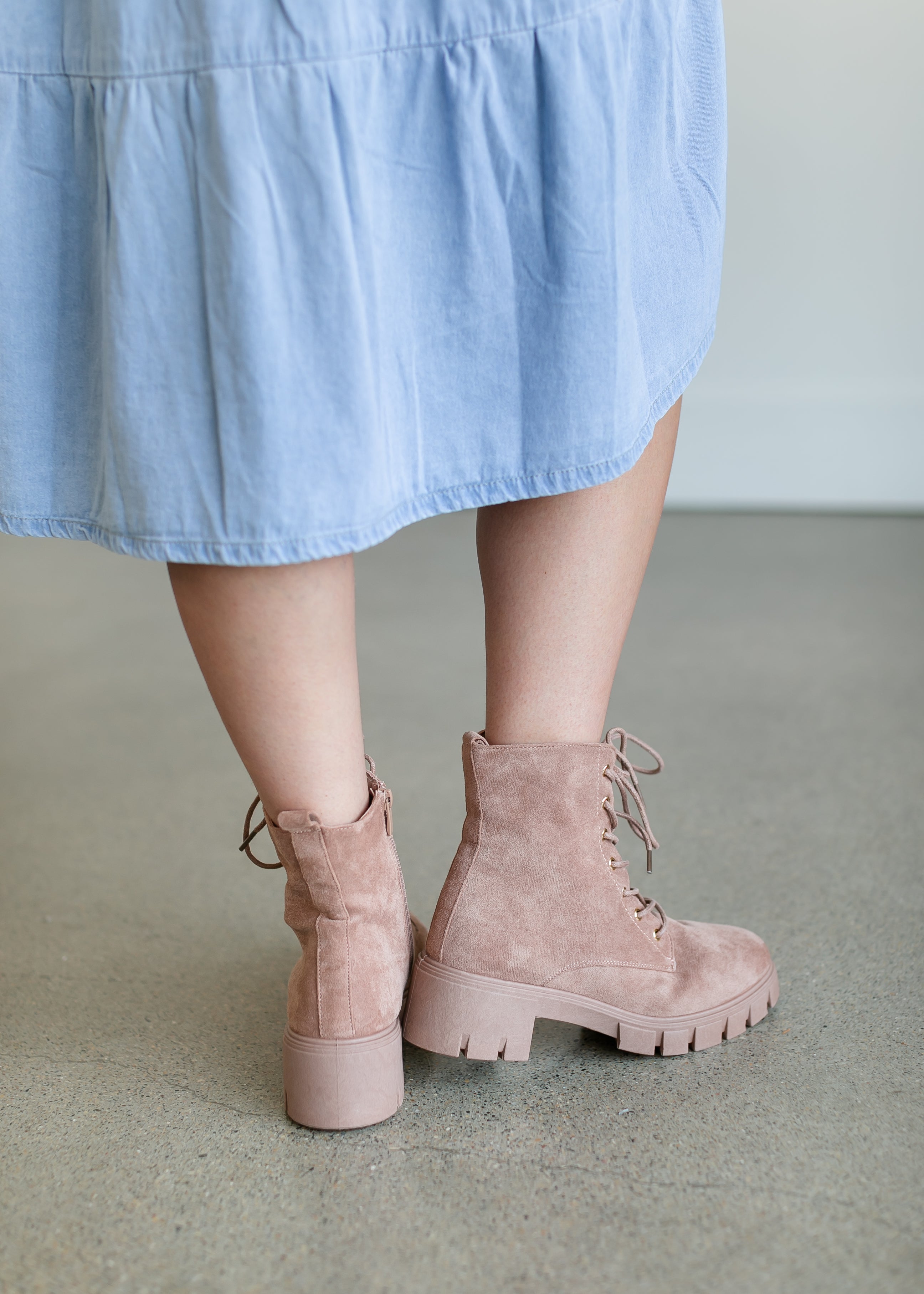 Blush deals combat boots