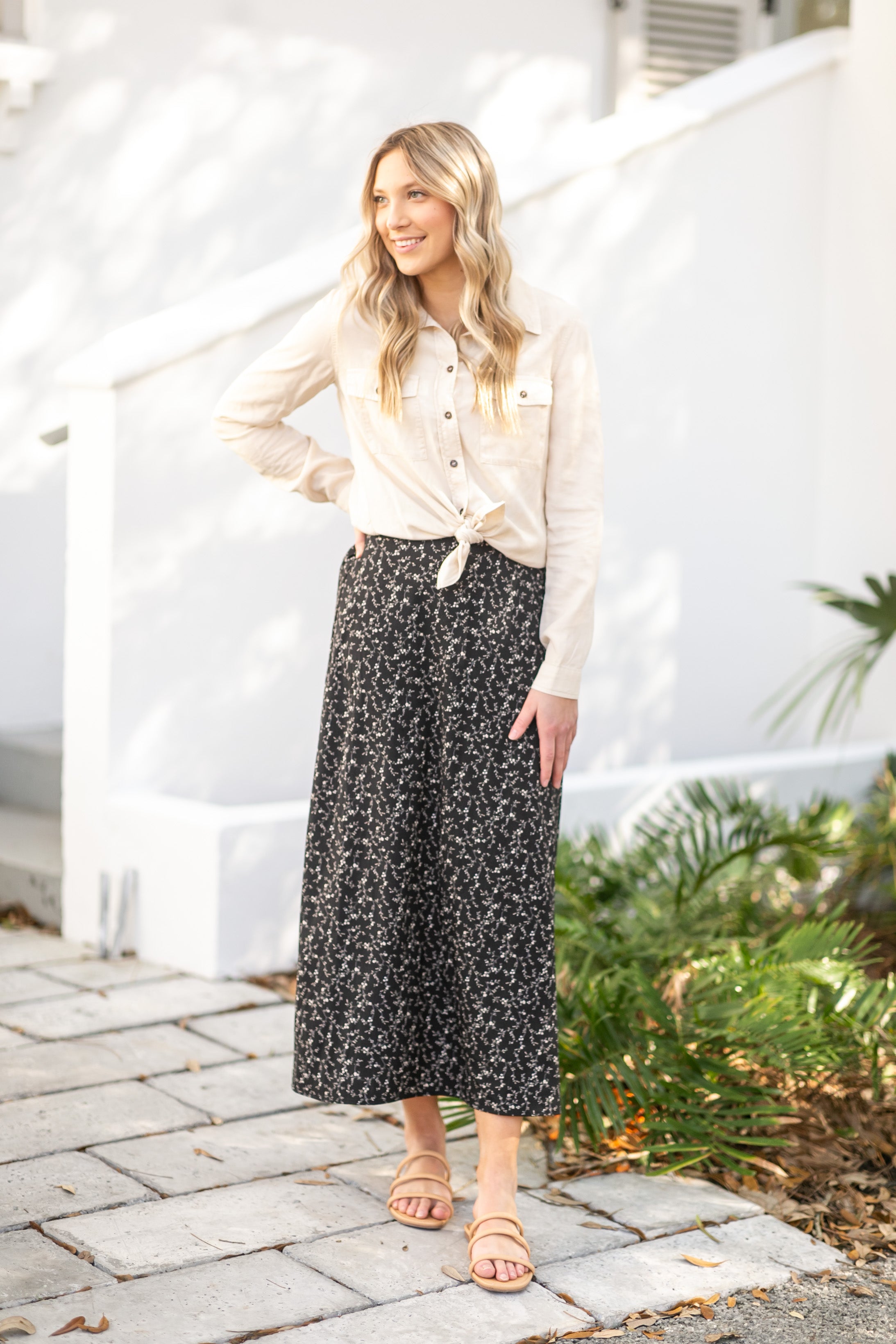 Midi skirt outfit outlet xs