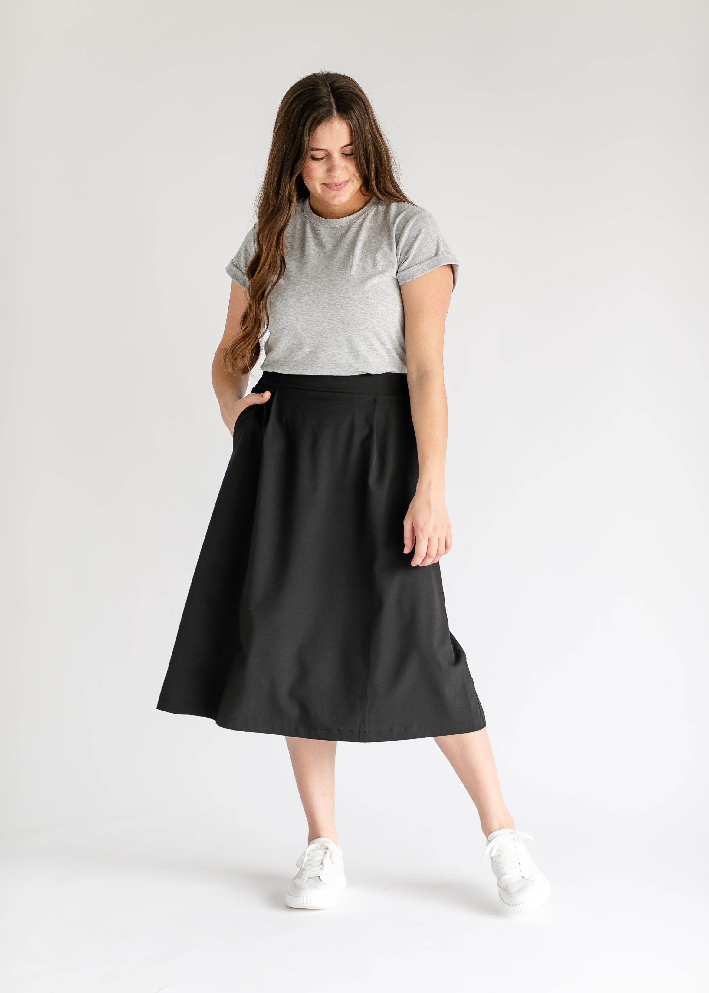 A-line midi outlet skirts