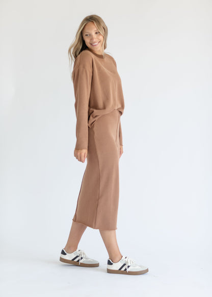 Camel Ribbed Knit Set