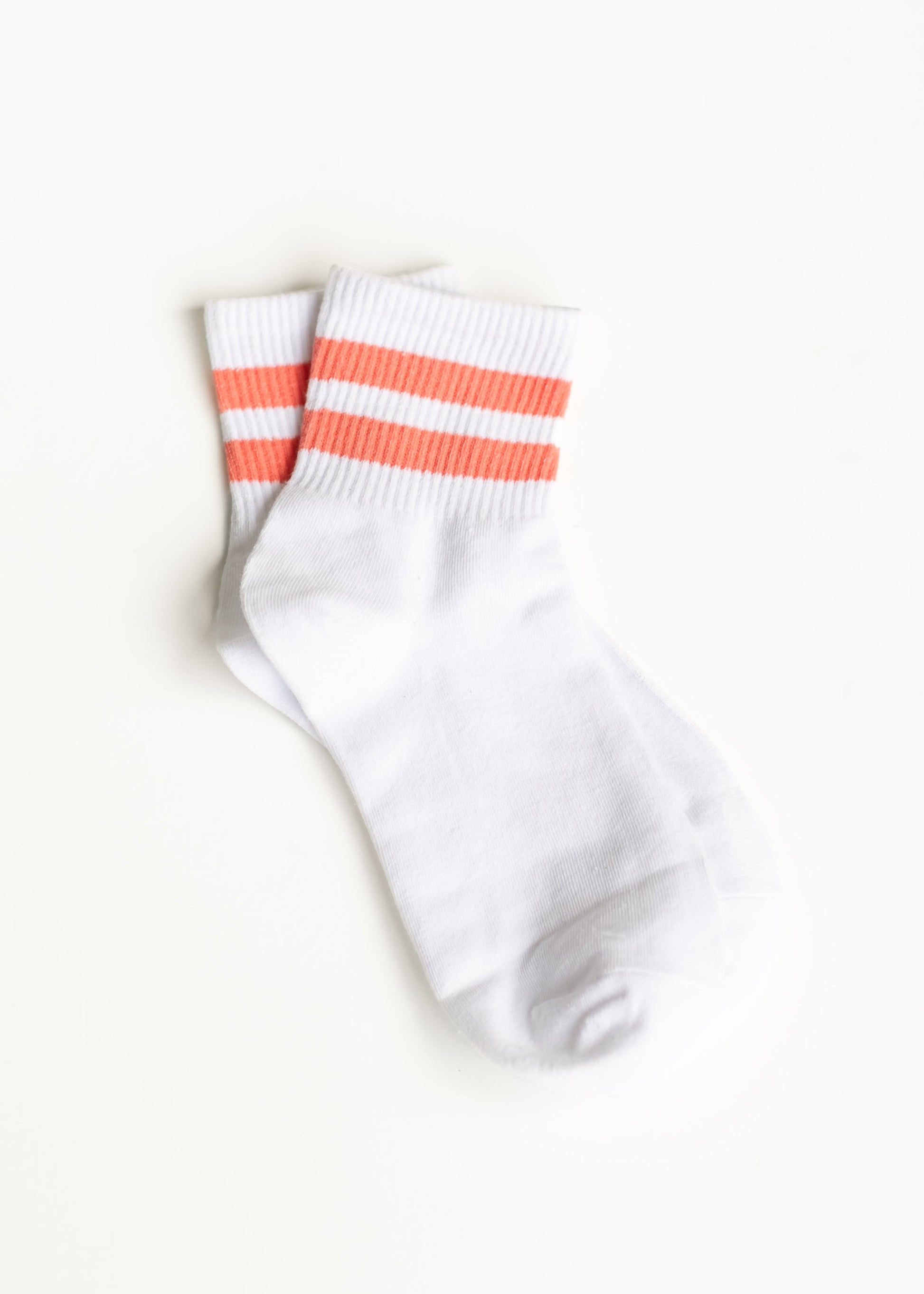 Casual Striped Cuff Ankle Socks Accessories Pink