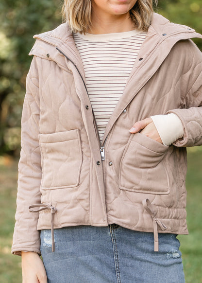 Charlotte Quilted Zip-up Jacket FF Tops