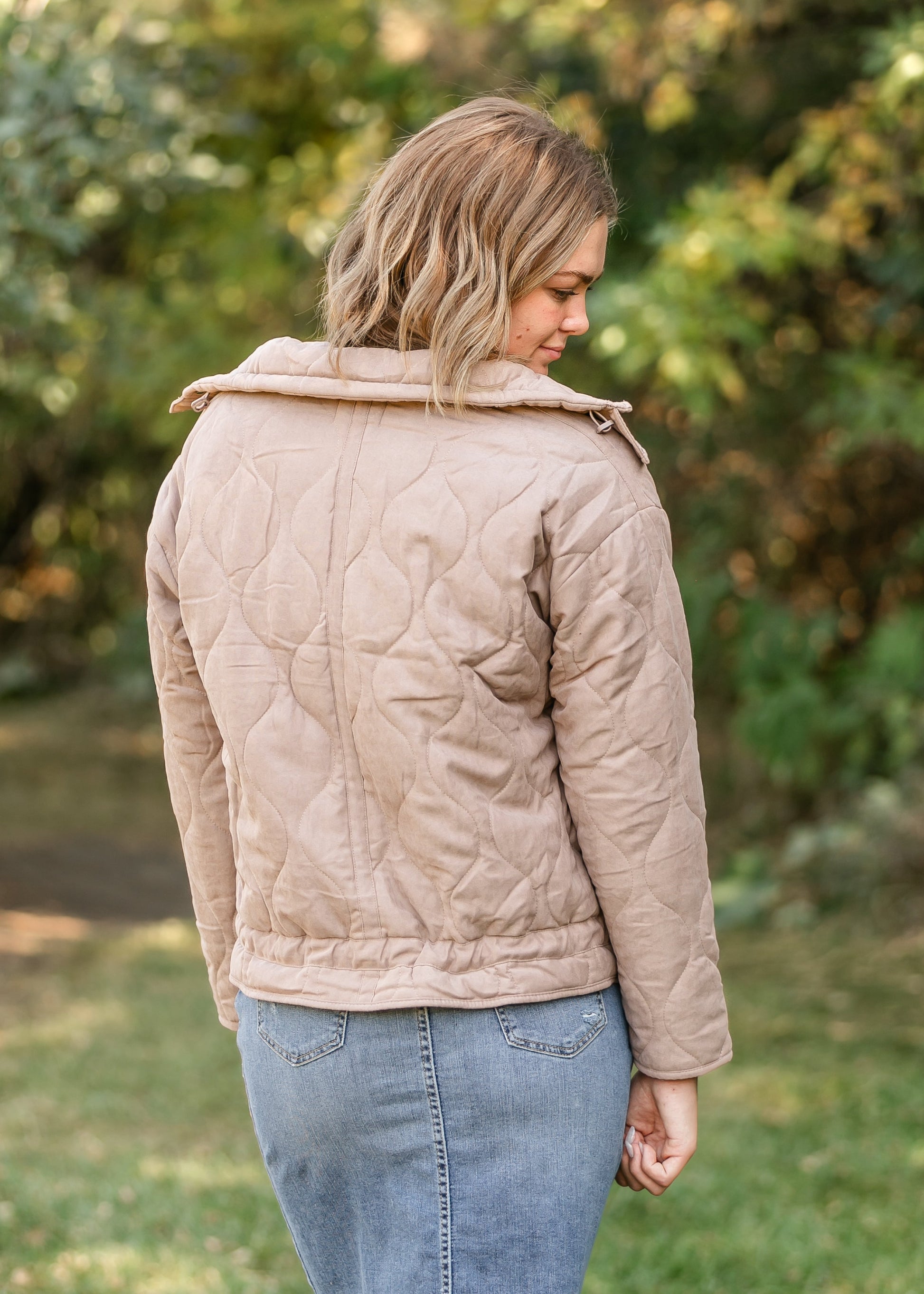 Charlotte Quilted Zip-up Jacket FF Tops