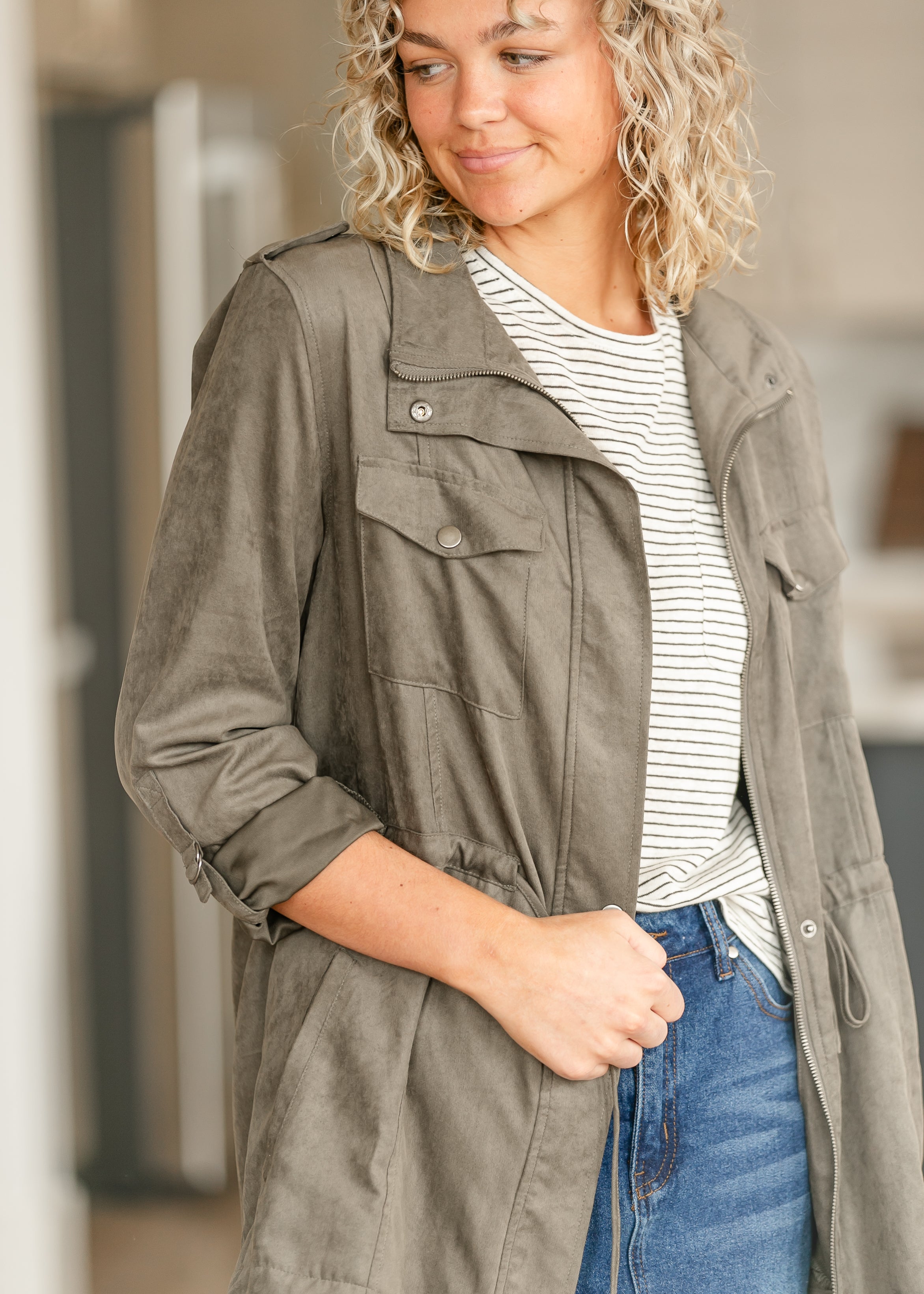 Khaki cargo jacket best sale