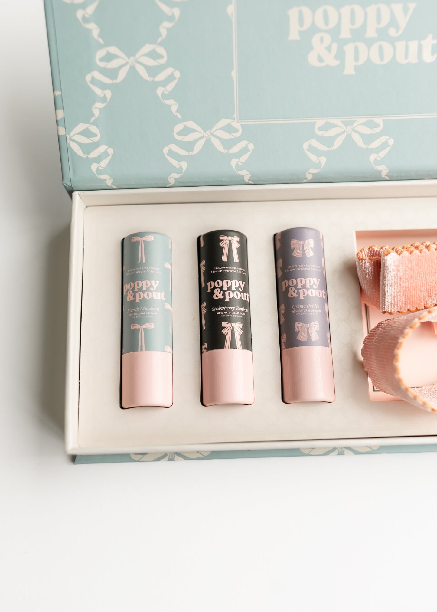 Coquette Lip Balm Trio + Kaxi Hair Bow Gifts