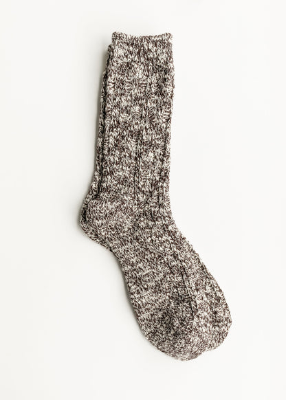 Cotton Blend Crew Socks Accessories Brown