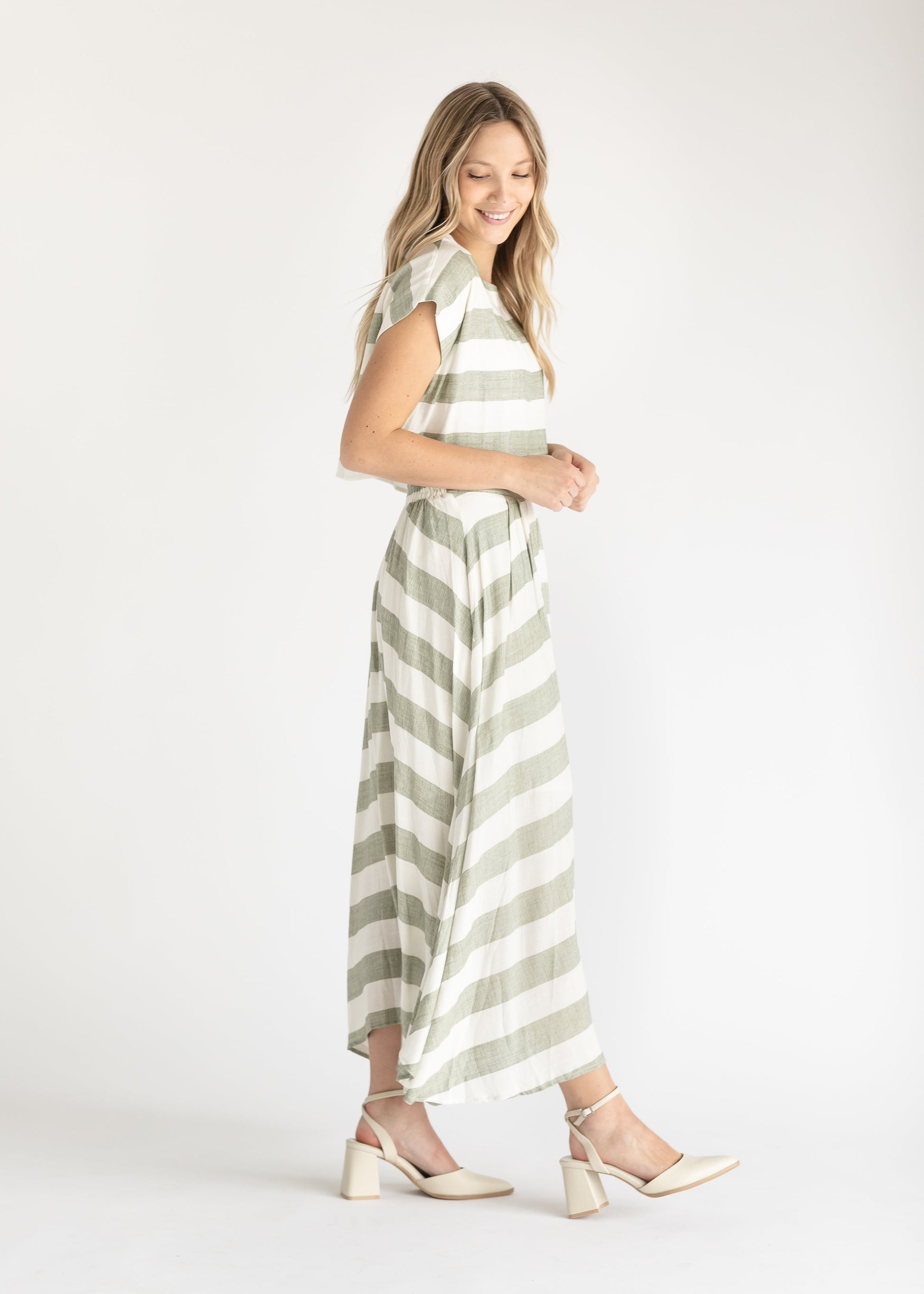 Courtney Striped Boxy Top Midi Skirt Set FF Skirts