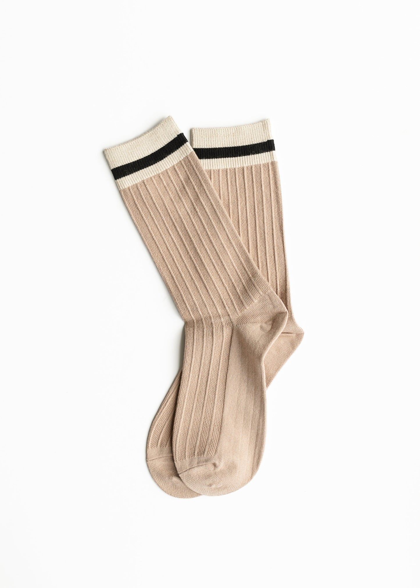 Cozy Retro Color Block Wool Socks Accessories Tan