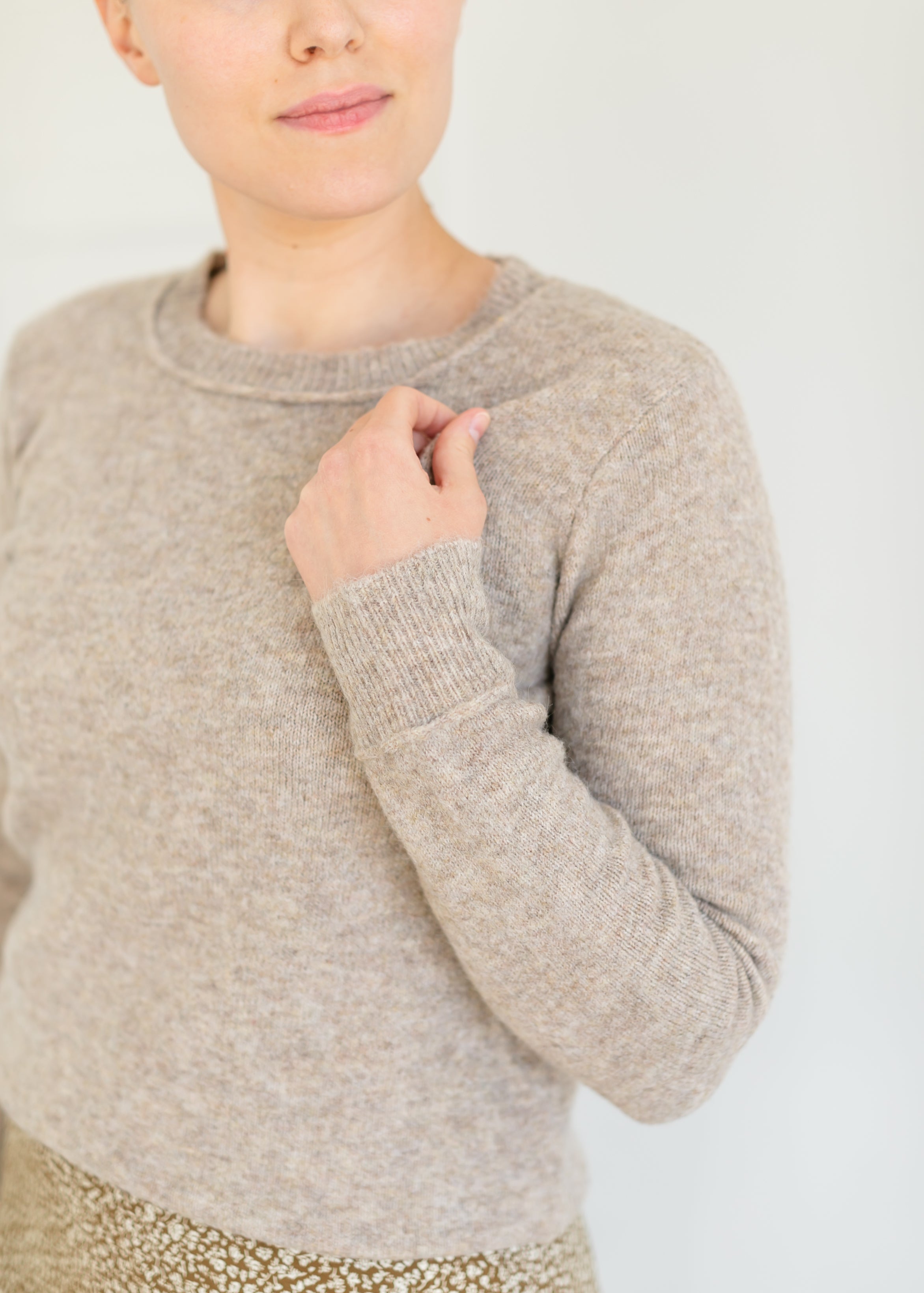 Marled knit clearance sweater