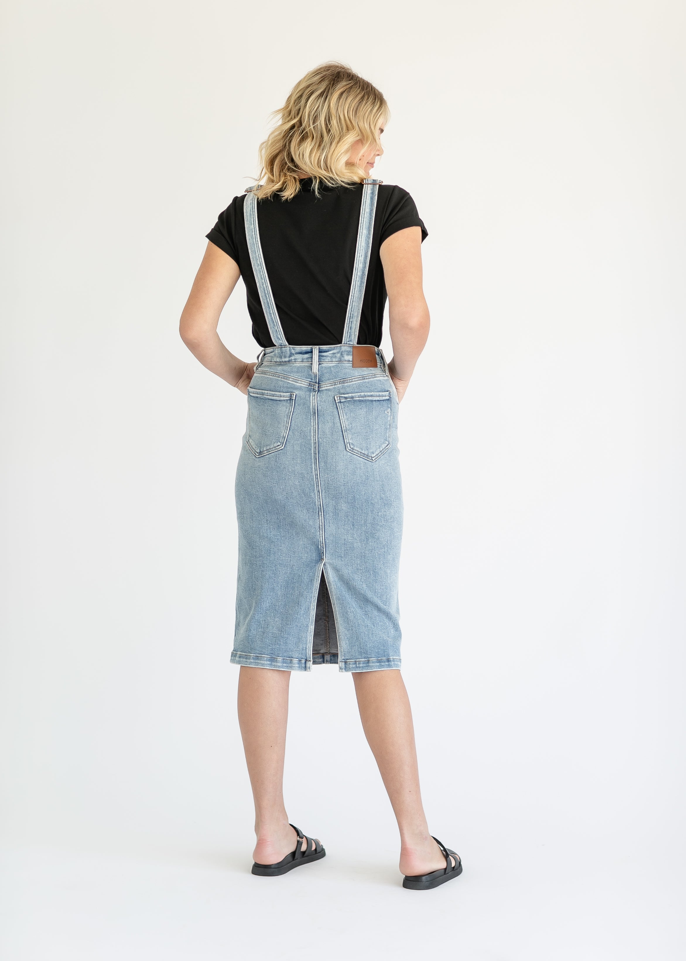 Denim Overall Jumper Midi Dress FINAL SALE Inherit Co