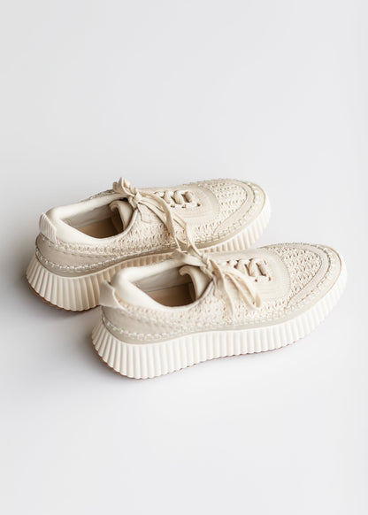 Dolce Vita Dolen Sandstone Knit Platform Sneakers Shoes