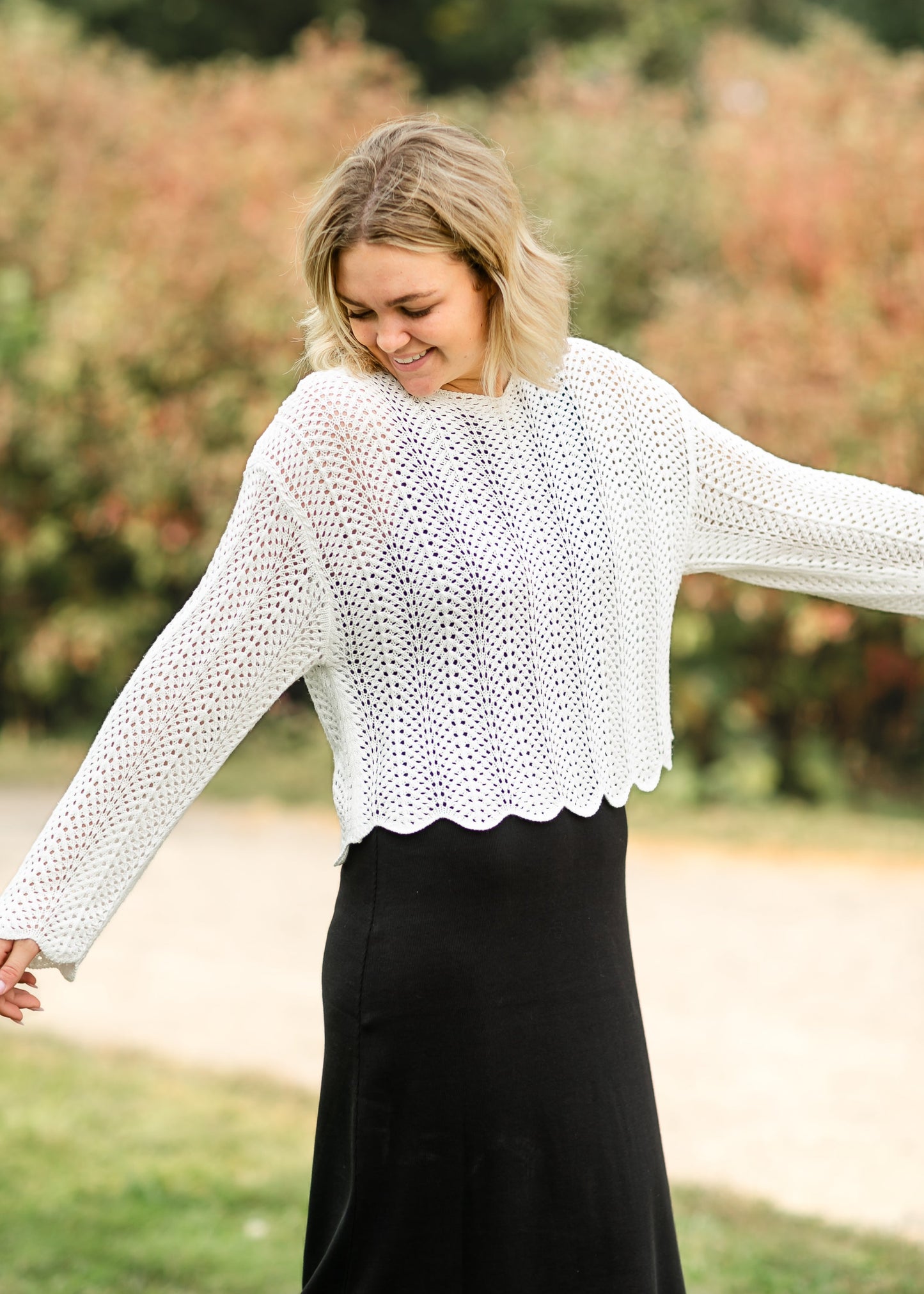 Donovan Crochet Long Sleeve Top FF Tops