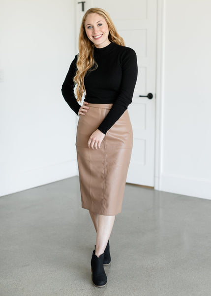 All Yours Faux Leather Midi Skirt – VICI