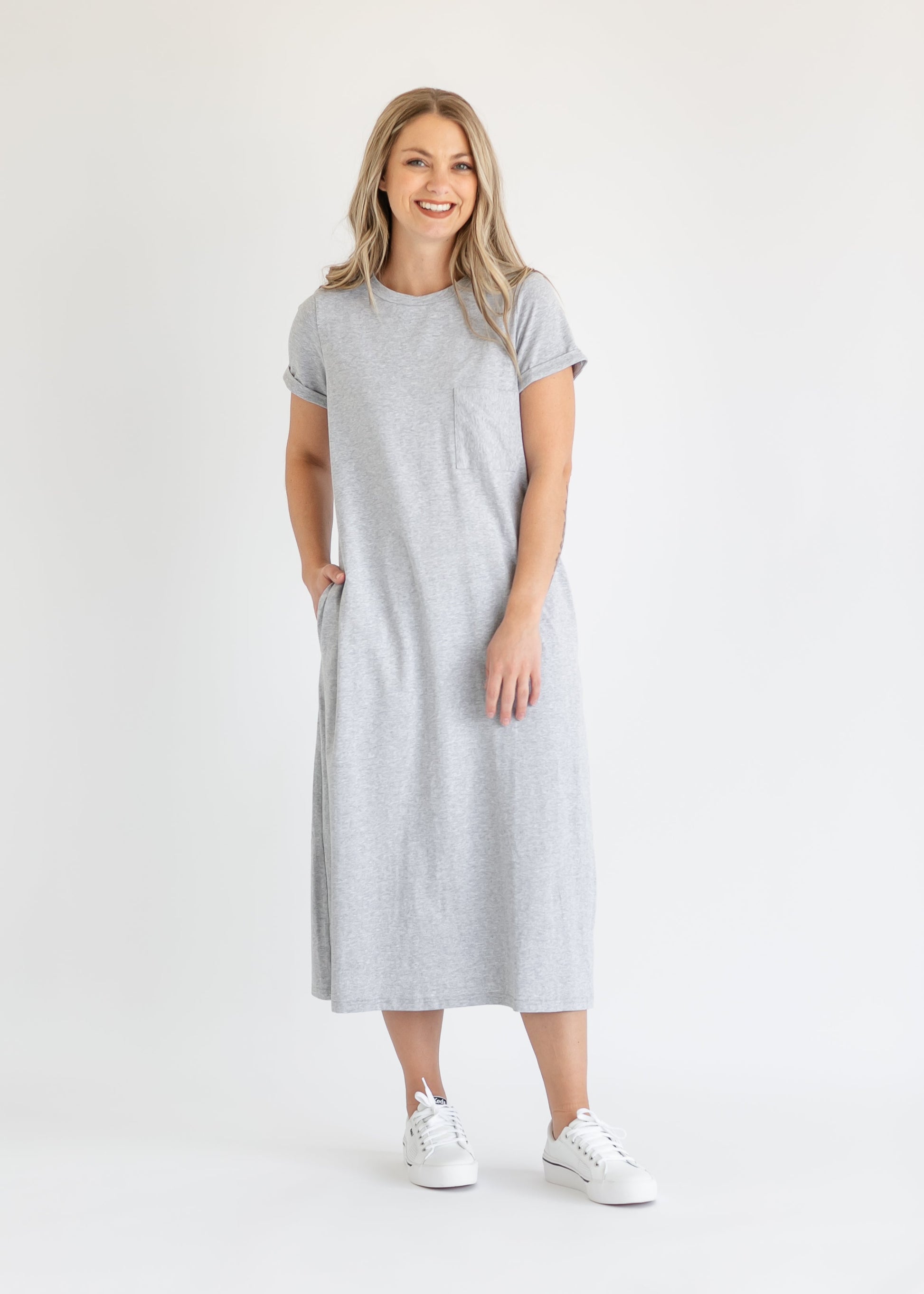 Finley T-shirt Midi Dress IC Dresses Heather Gray / XS