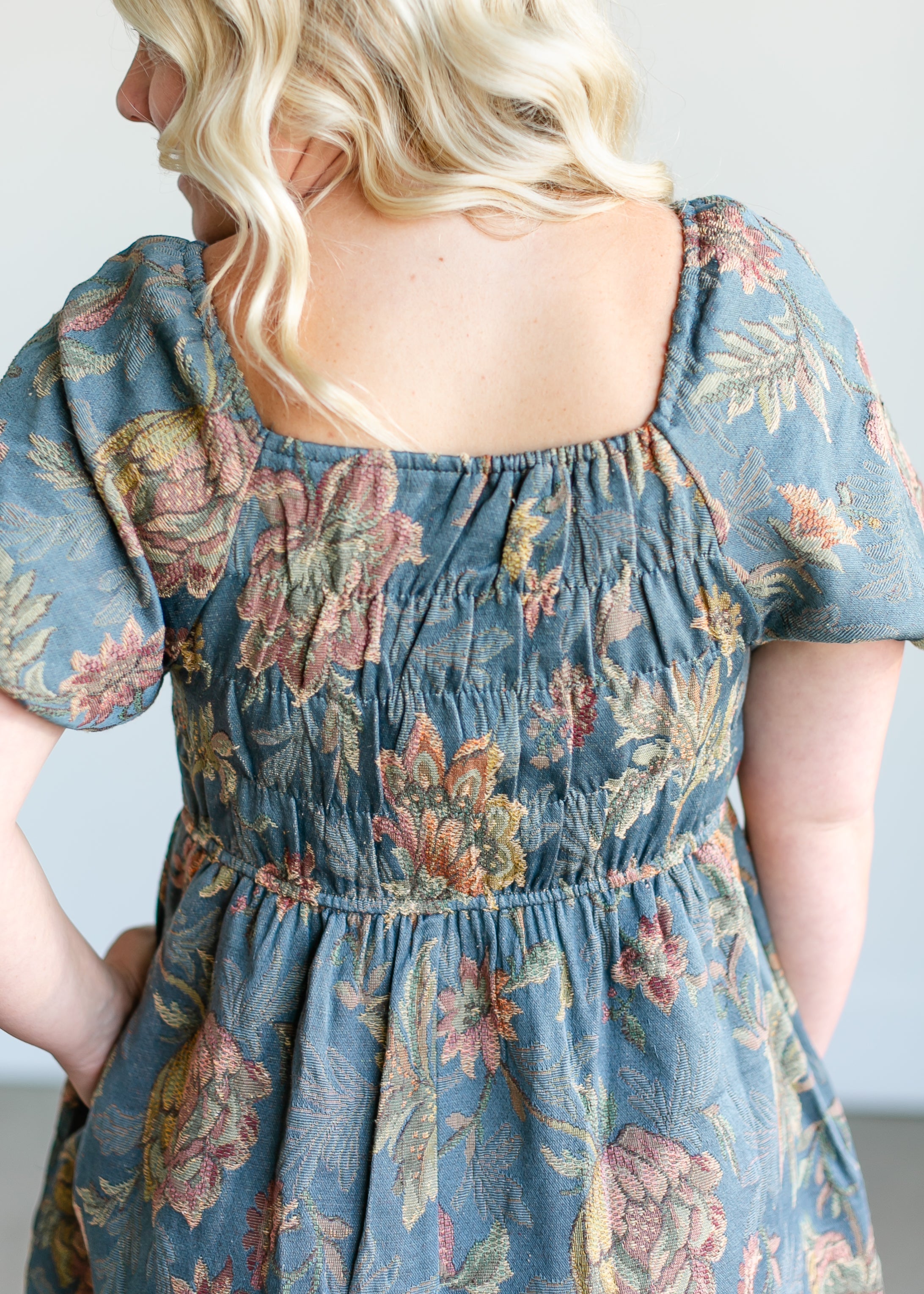 Floral Jacquard Midi Dress - FINAL SALE – Inherit Co.