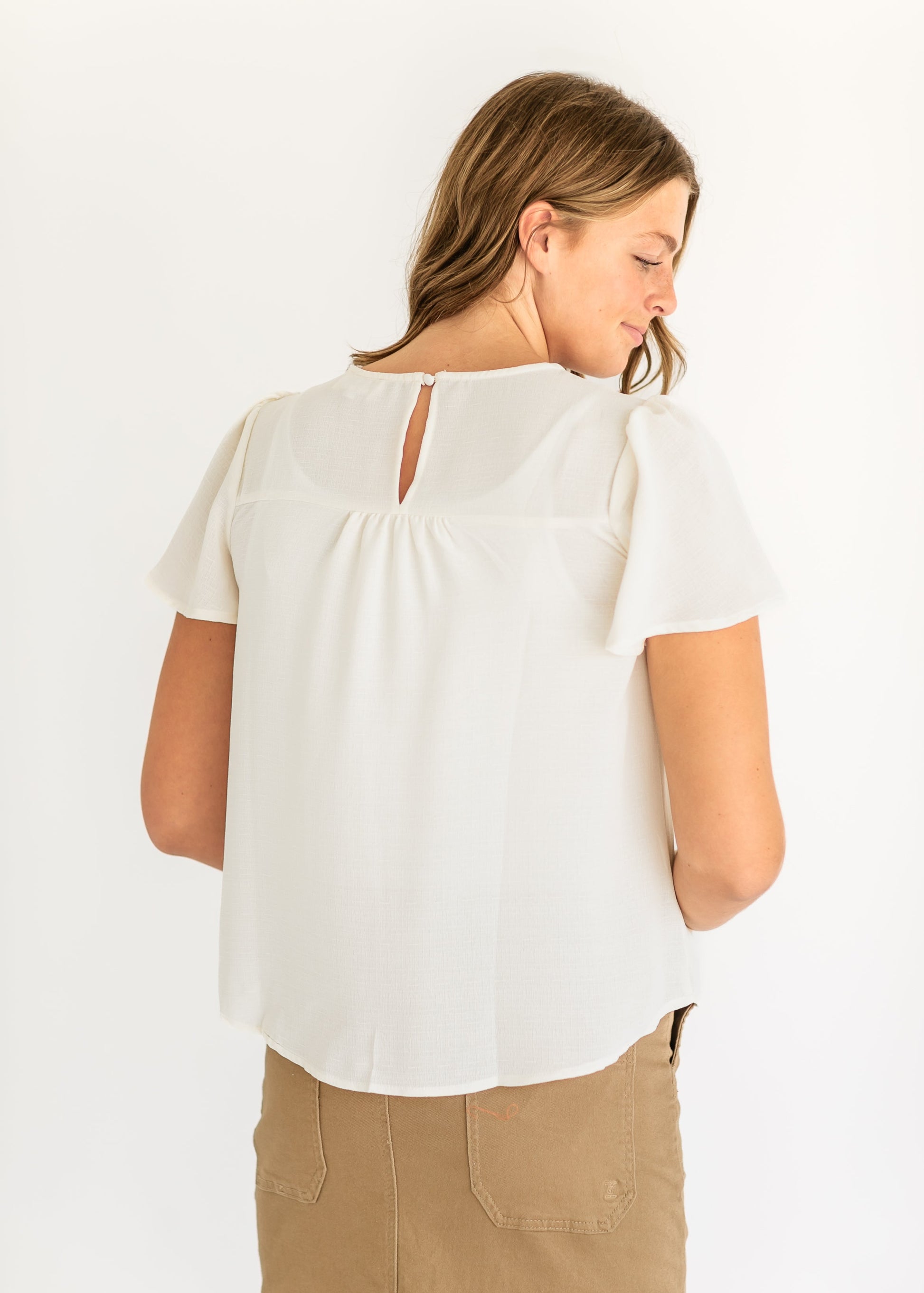 Florence Lace Trim Blouse Top FF Tops