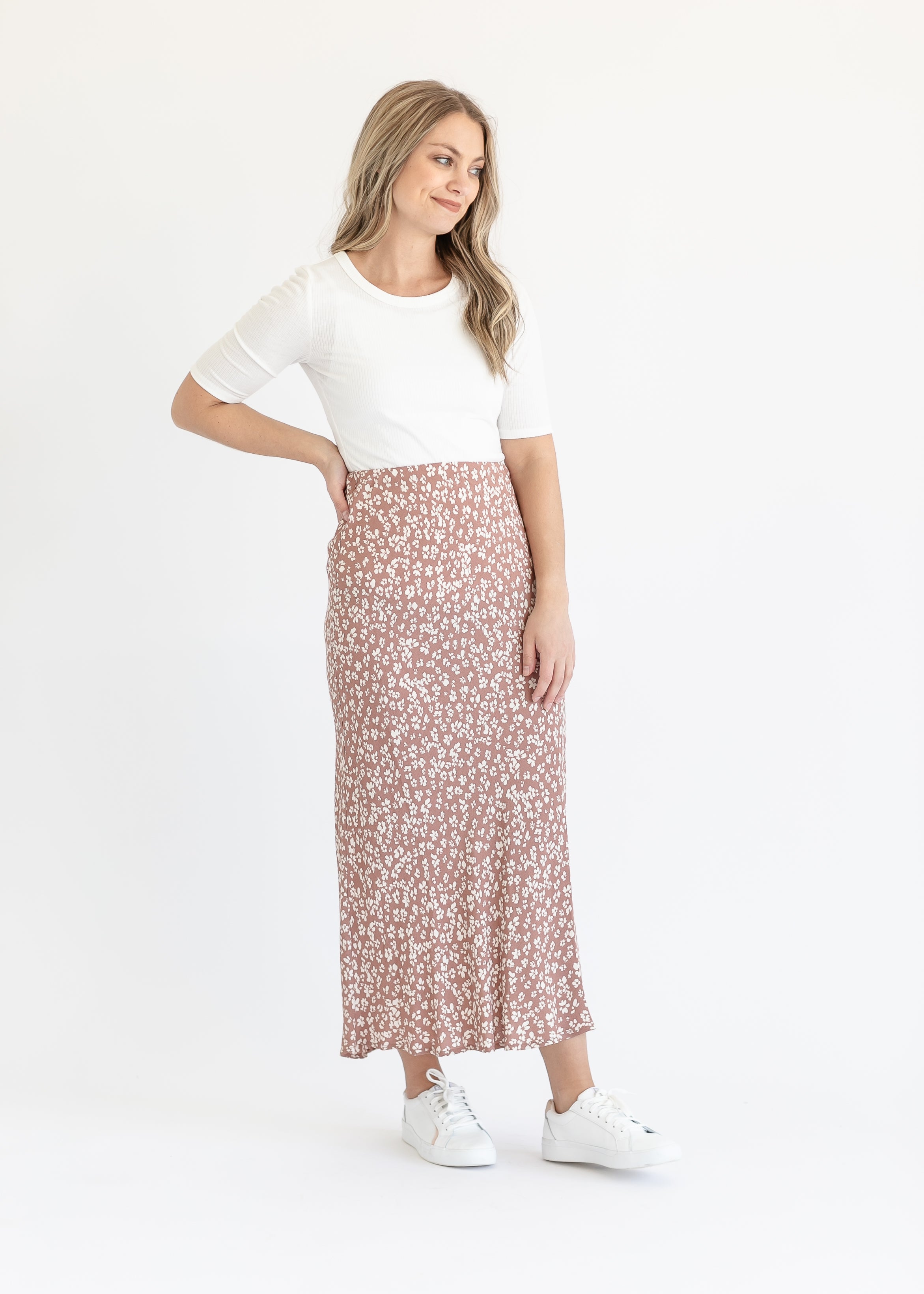 Gia Floral Print Maxi Slip Skirt – Inherit Co.